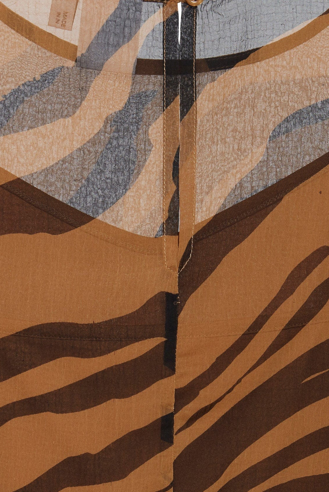 Ichi Bikka Animal Print Short Sleeve Blouse - Thrunsh