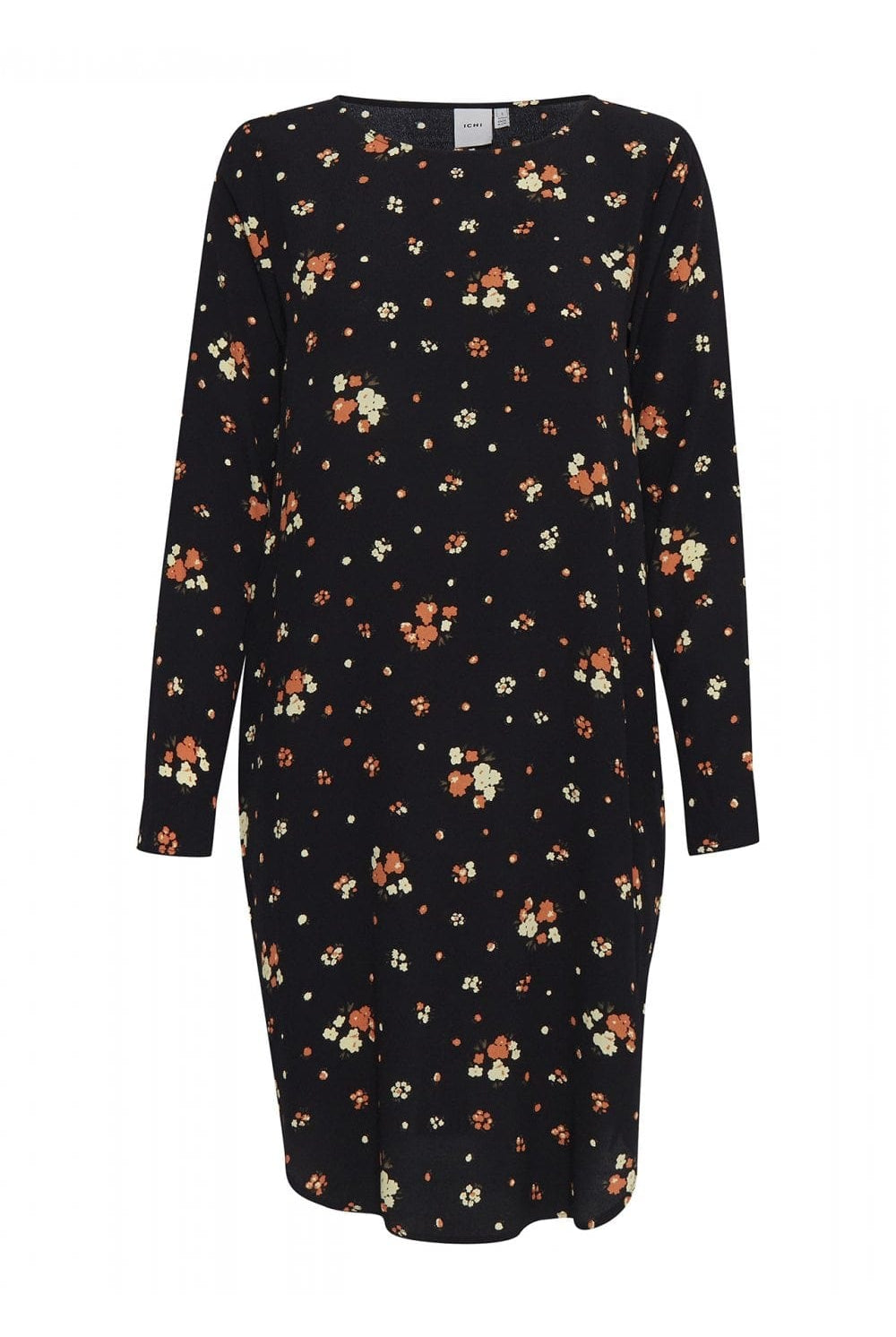 Ichi Catten Floral Print Dress - Black