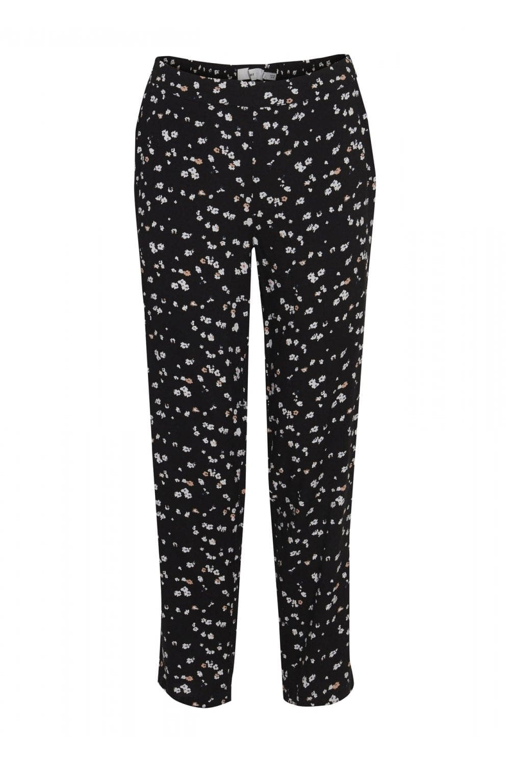 Ichi Fantasia Floral Print Trousers - Black