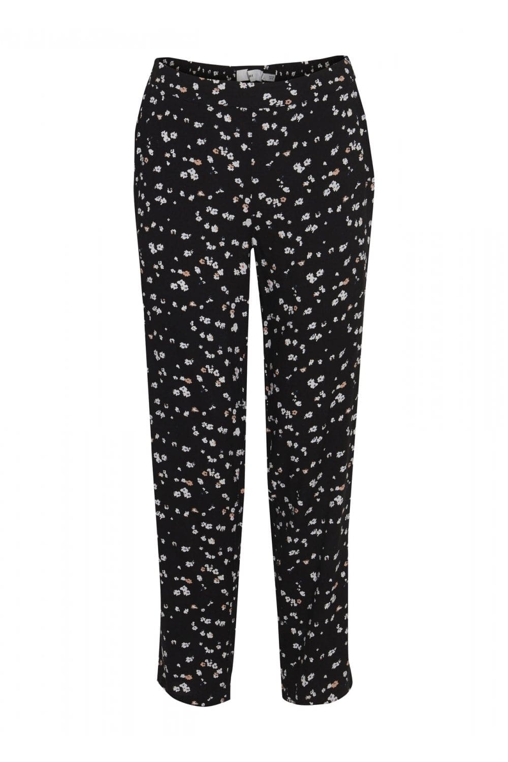 Ichi Fantasia Floral Print Trousers - Black