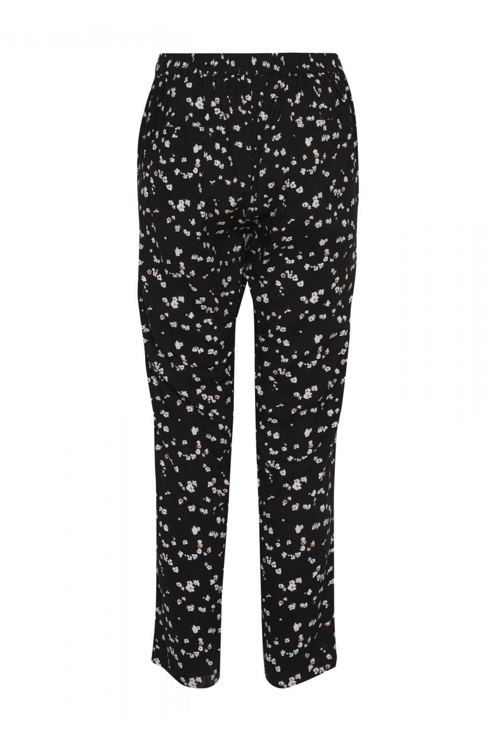 Ichi Fantasia Floral Print Trousers - Black