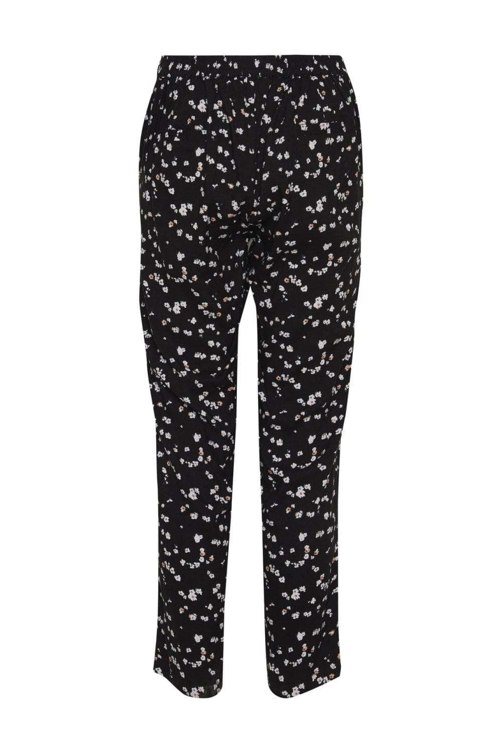 Ichi Fantasia Floral Print Trousers - Black