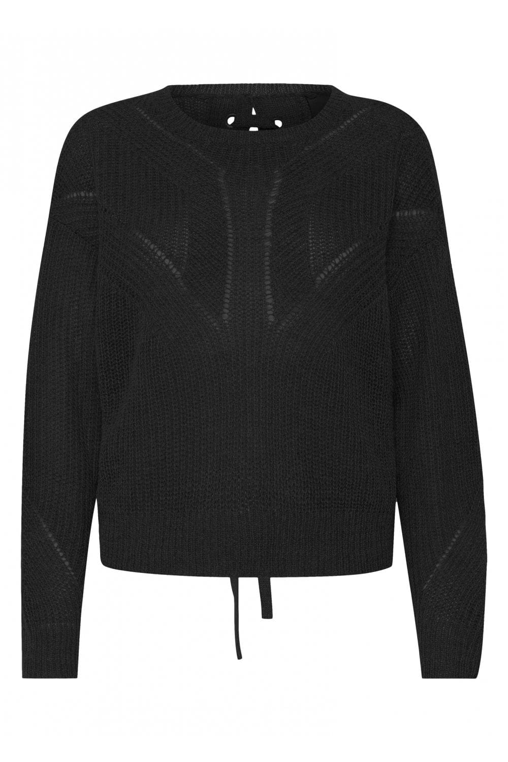 Ichi Luello Corset-Effect Back Jumper - Black