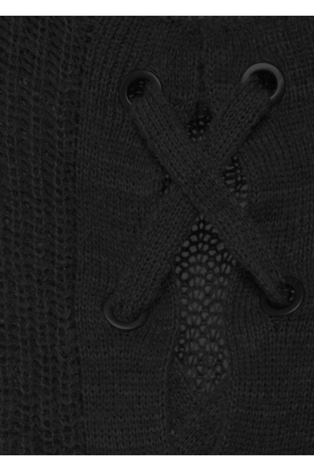 Ichi Luello Corset-Effect Back Jumper - Black