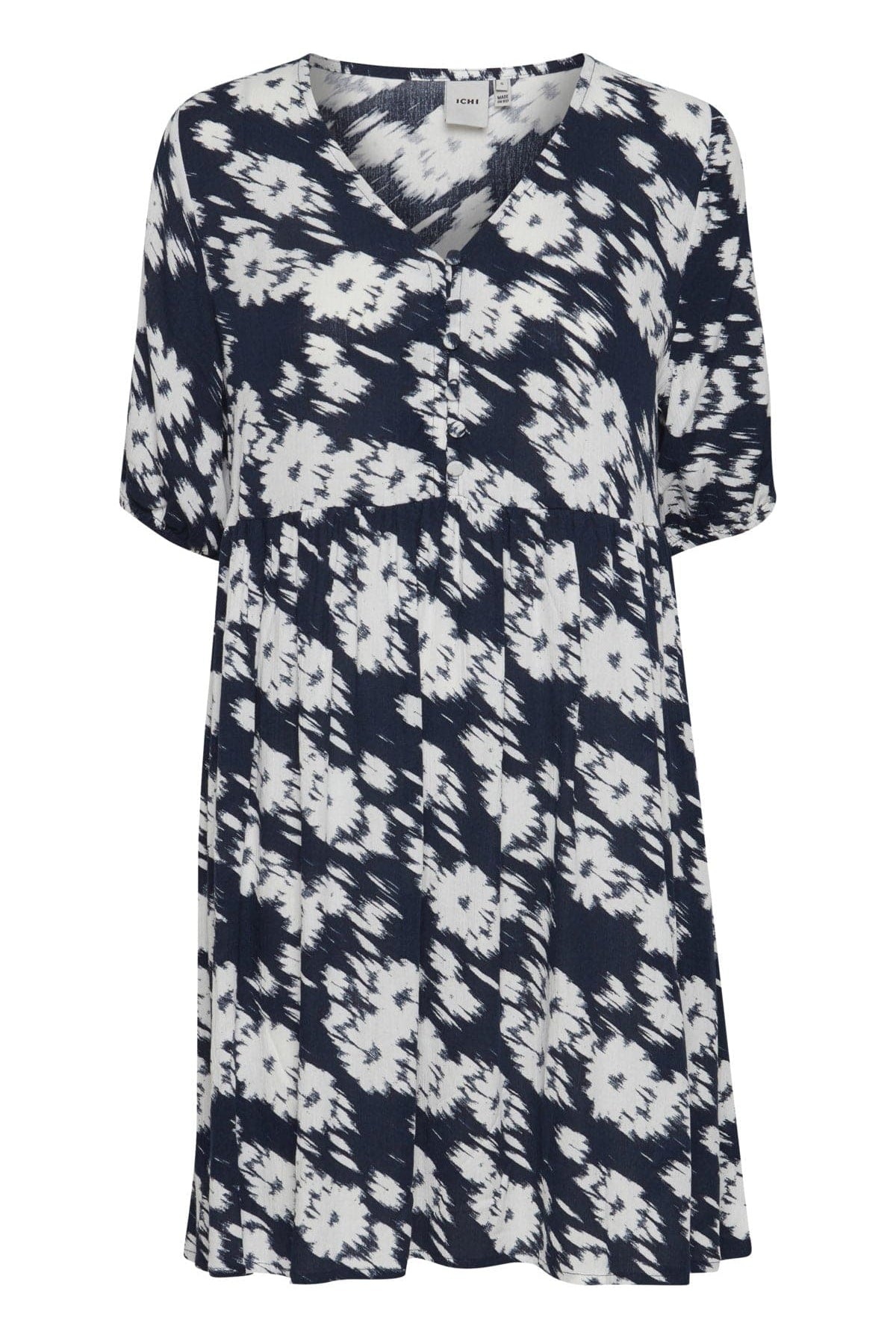 Ichi Marrakech Printed Summer Dress - Total Eclipse