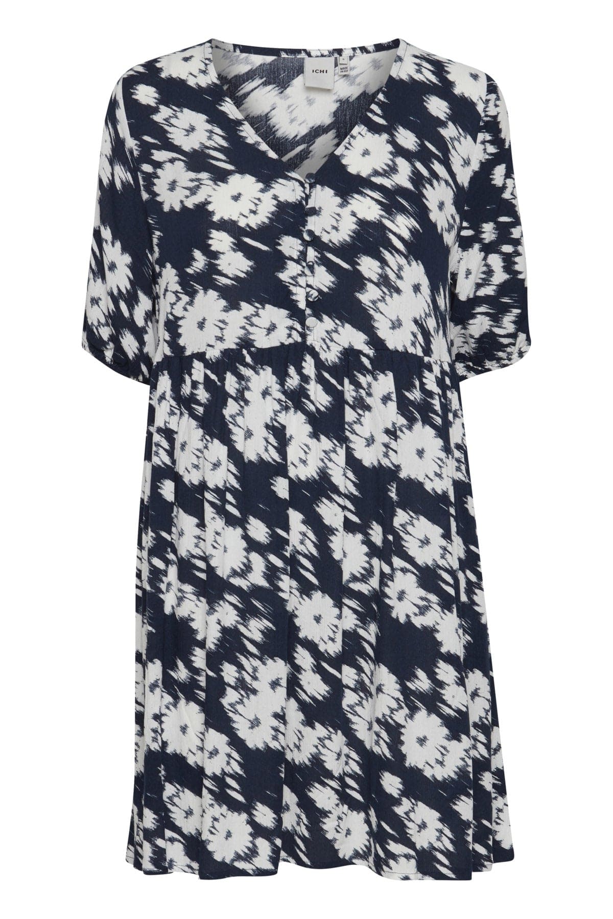 Ichi Marrakech Printed Summer Dress - Total Eclipse