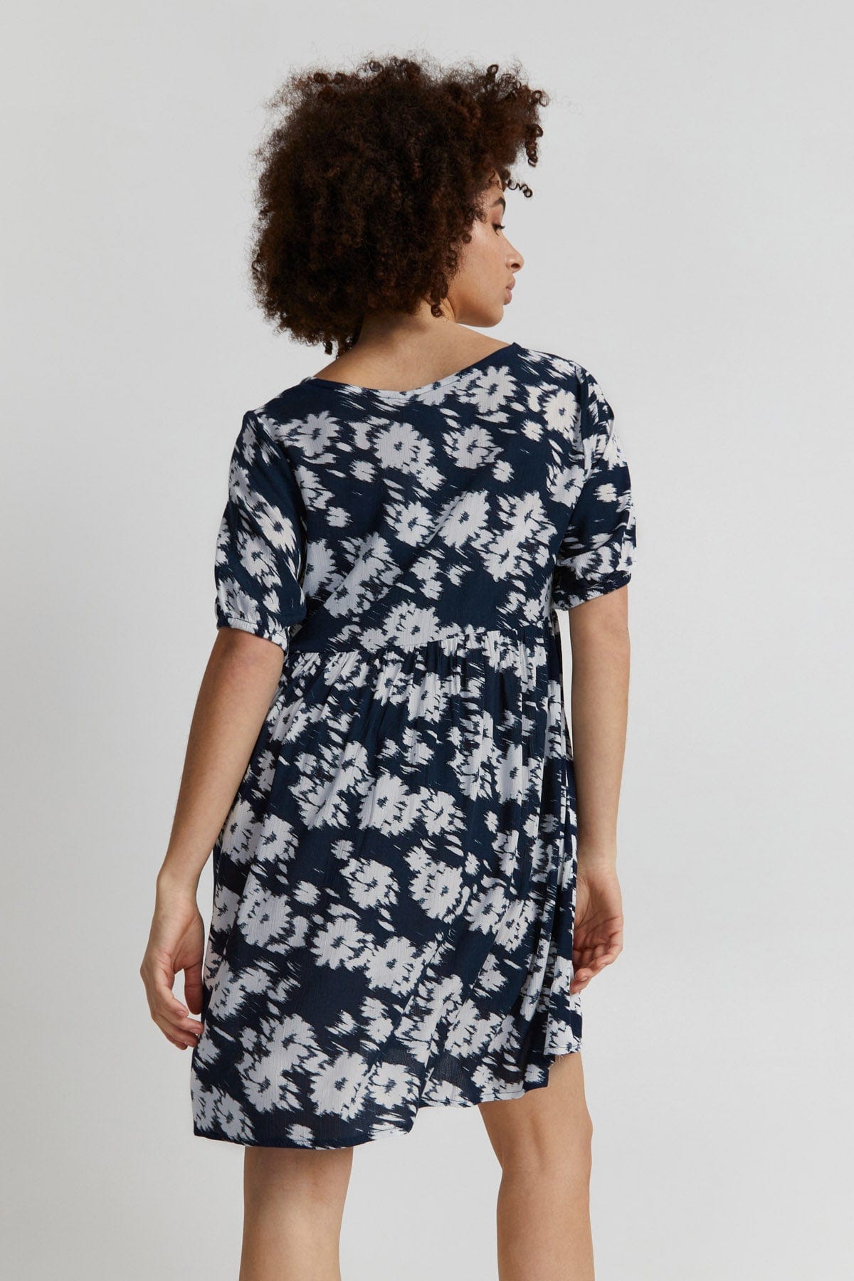 Ichi Marrakech Printed Summer Dress - Total Eclipse