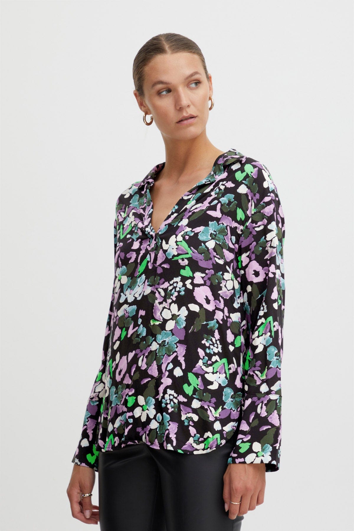 Ichi Vera Long Sleeve Woven Shirt - Multi Flower