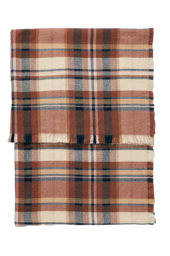 Joules Bracewell Check Large Scarf - Brown Check 223799_BRWNCHK_OS