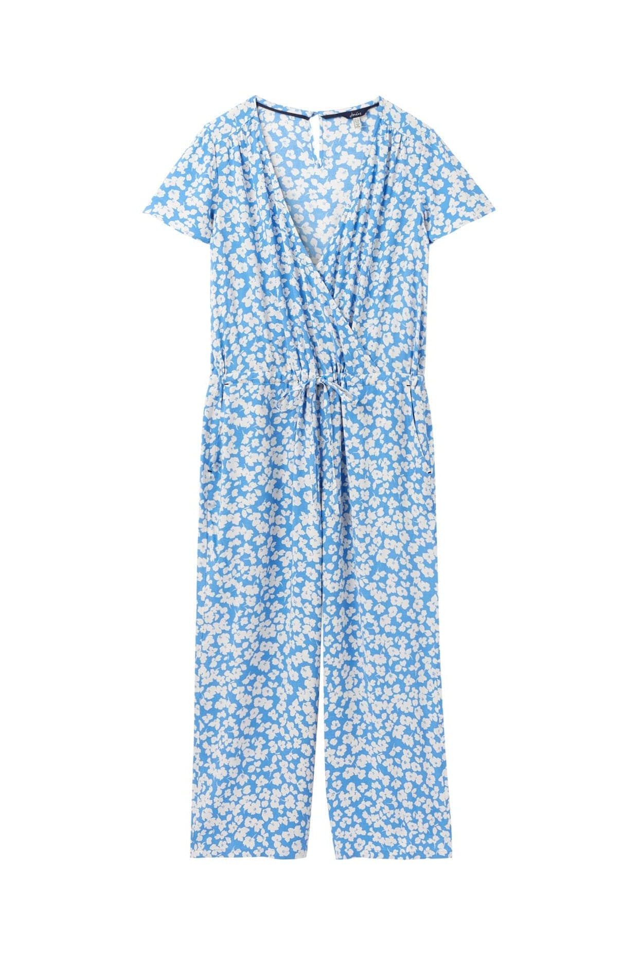 Joules Celine Wrap Culotte Jumpsuit - Blue Floral