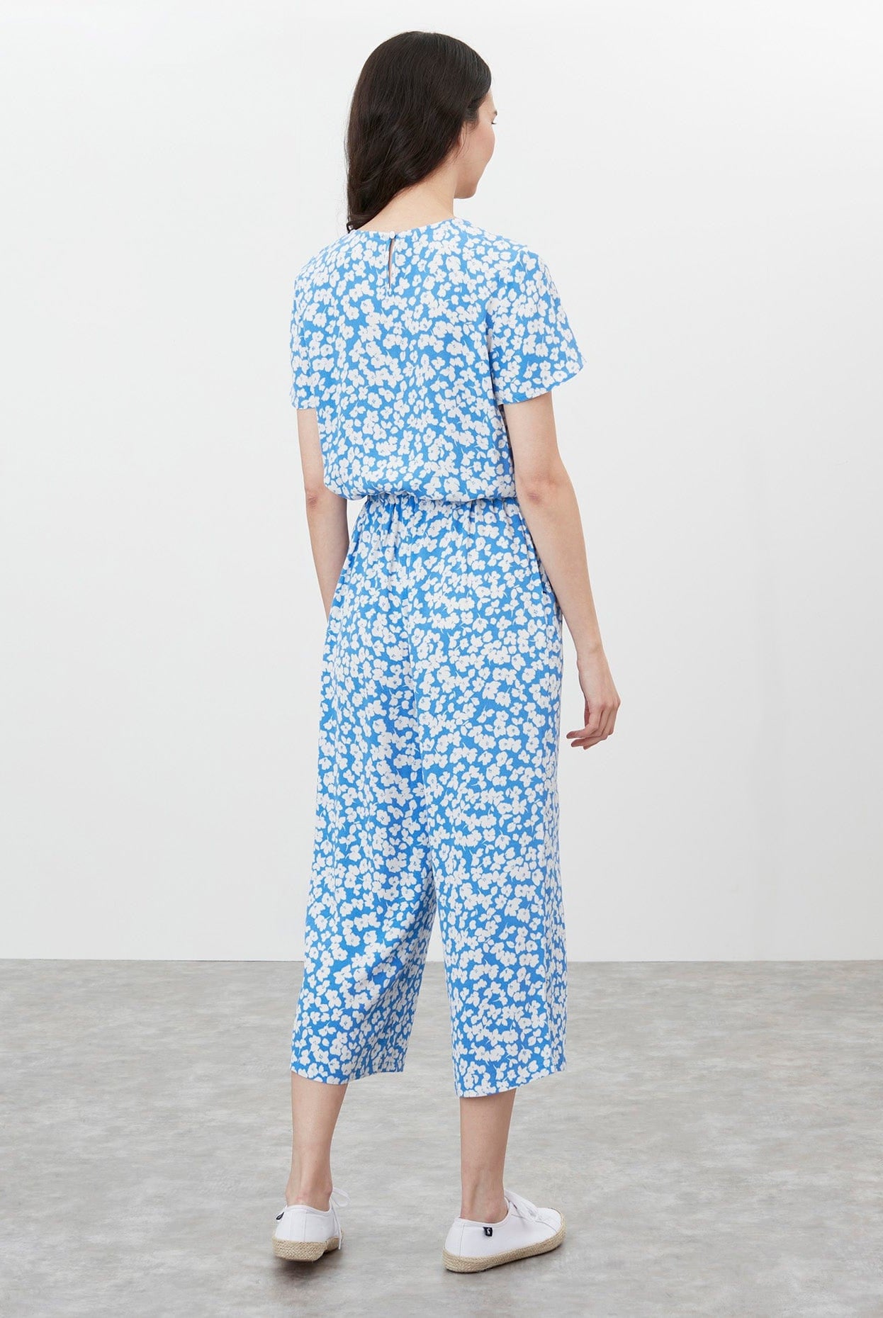 Joules Celine Wrap Culotte Jumpsuit - Blue Floral