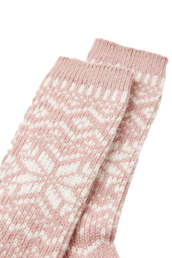 Joules Cosy Fairisle Socks - Pink 223810_PINK_4-8