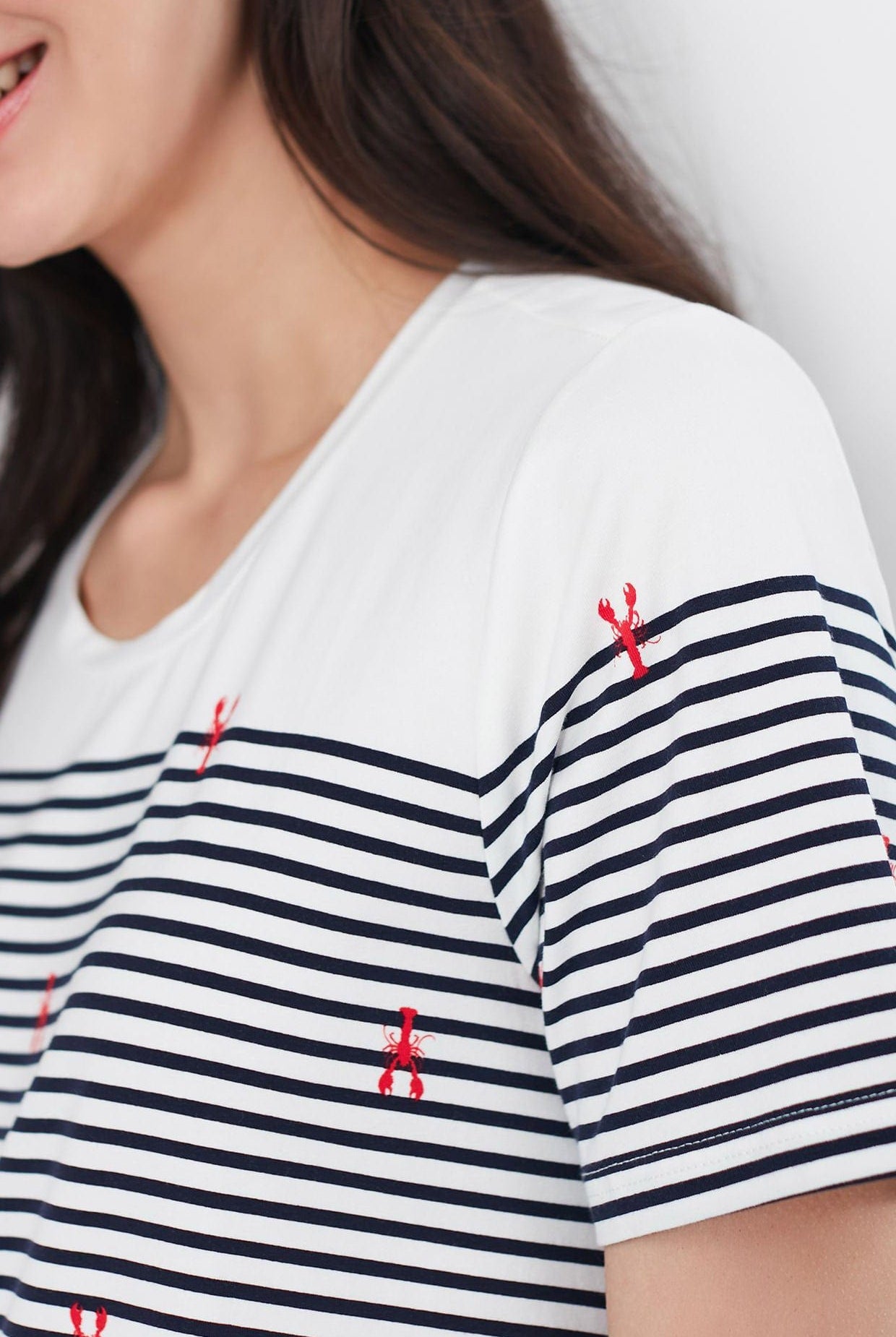 Joules Hattie A Line Tunic - Navy Stripe Lobster