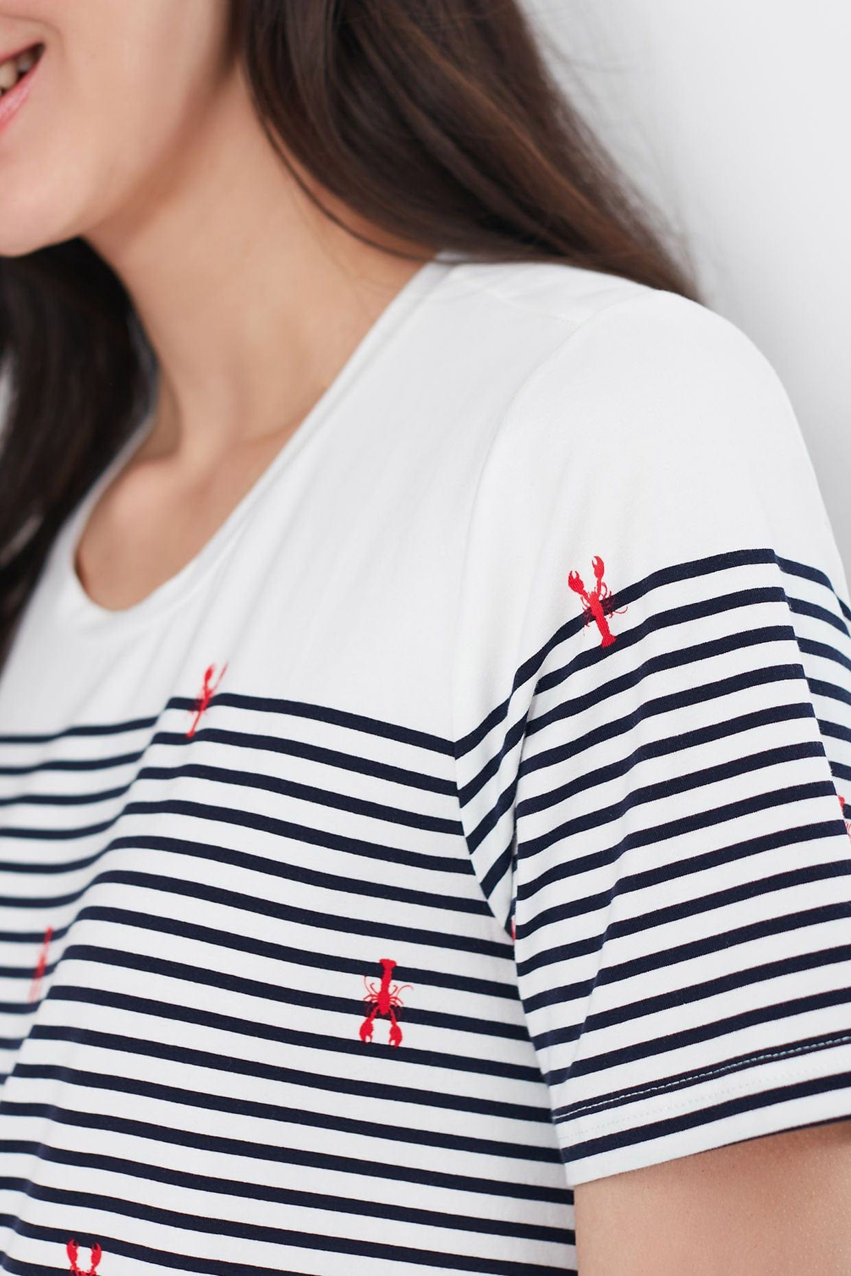 Joules Hattie A Line Tunic - Navy Stripe Lobster
