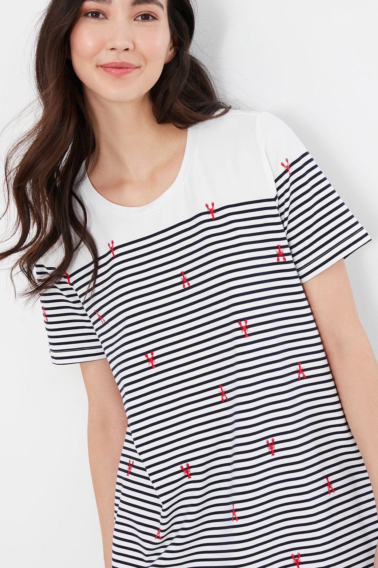 Joules Hattie A Line Tunic - Navy Stripe Lobster