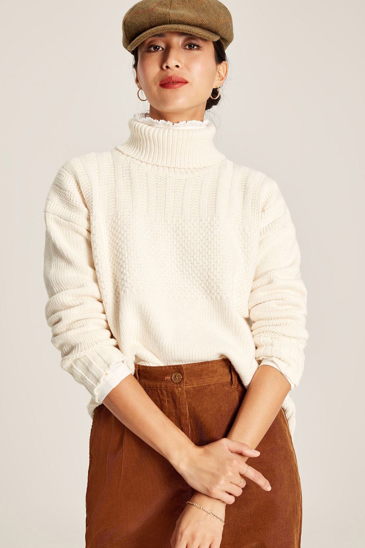 Joules Joyce Roll Neck Jumper - Buttermilk