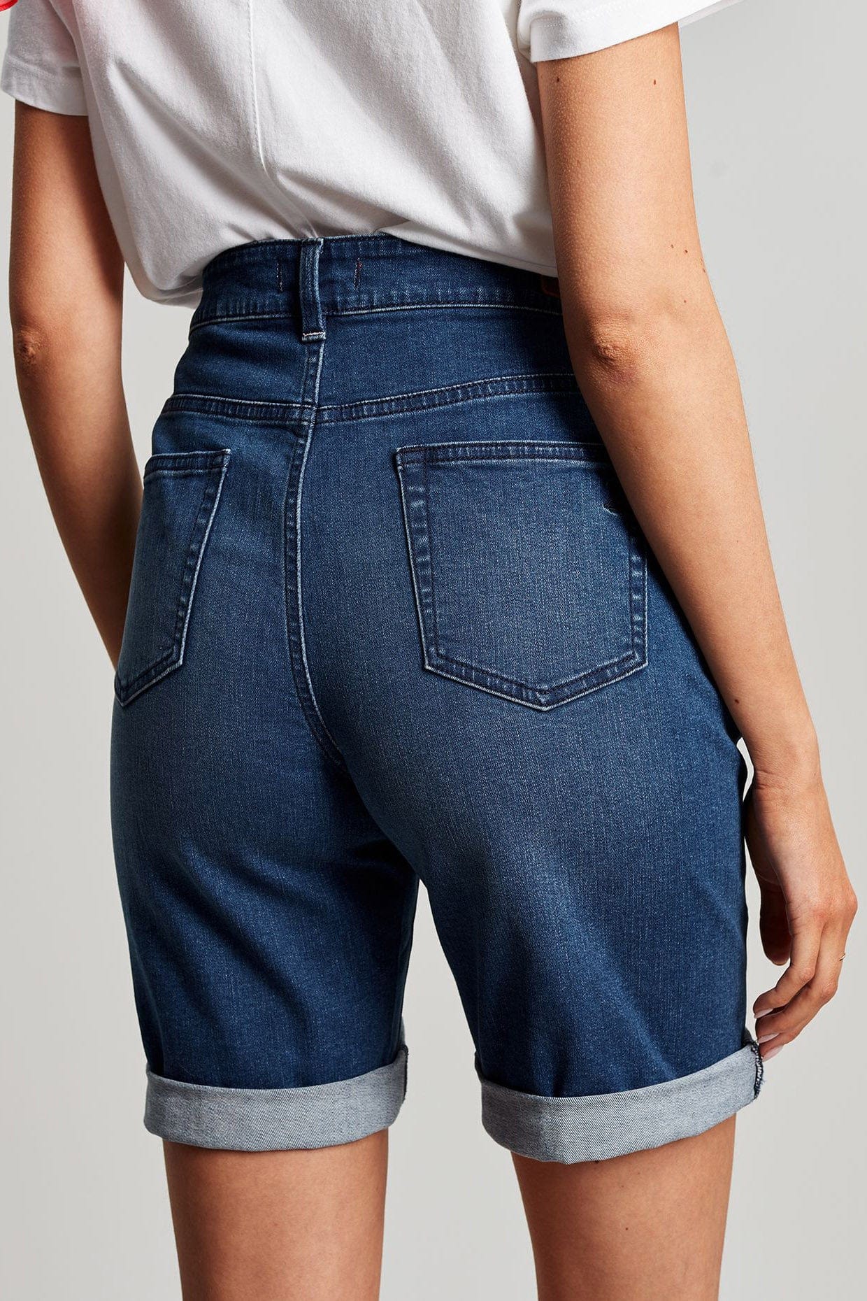 Joules Shirley Long Denim Short - Mid Indigo