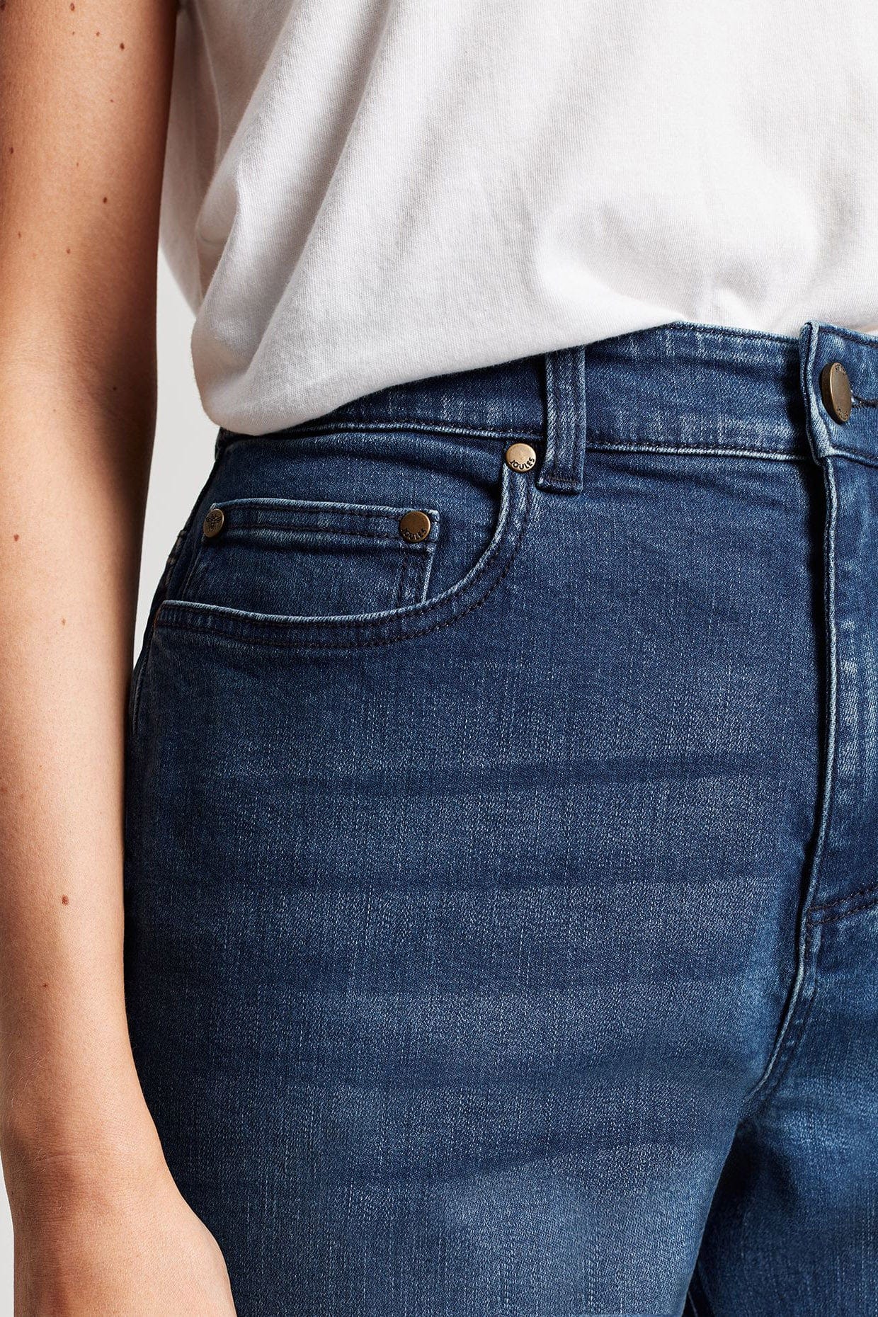 Joules Shirley Long Denim Short - Mid Indigo