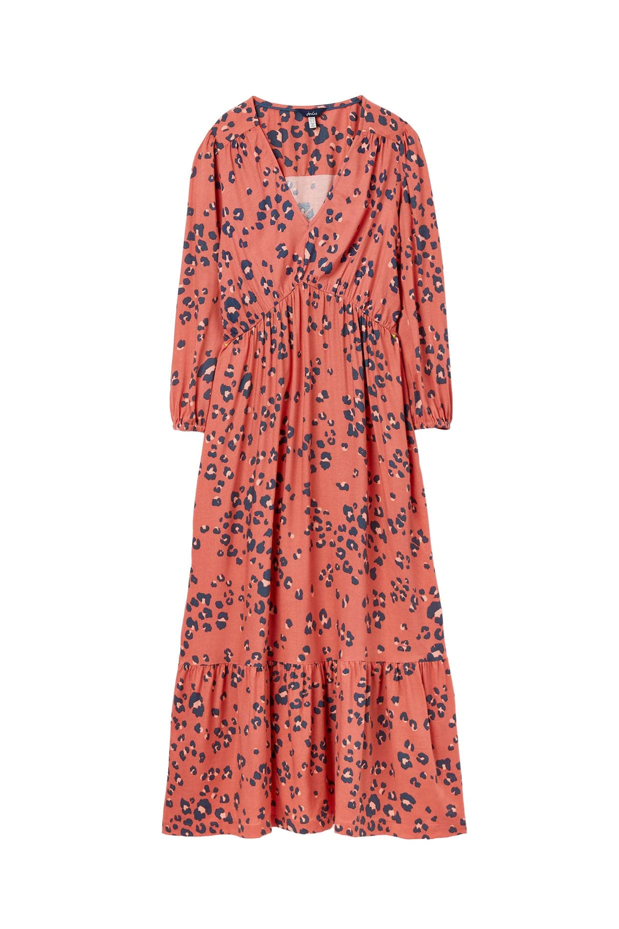 Joules Sienna V Neck Tier Dress - Red Leopard
