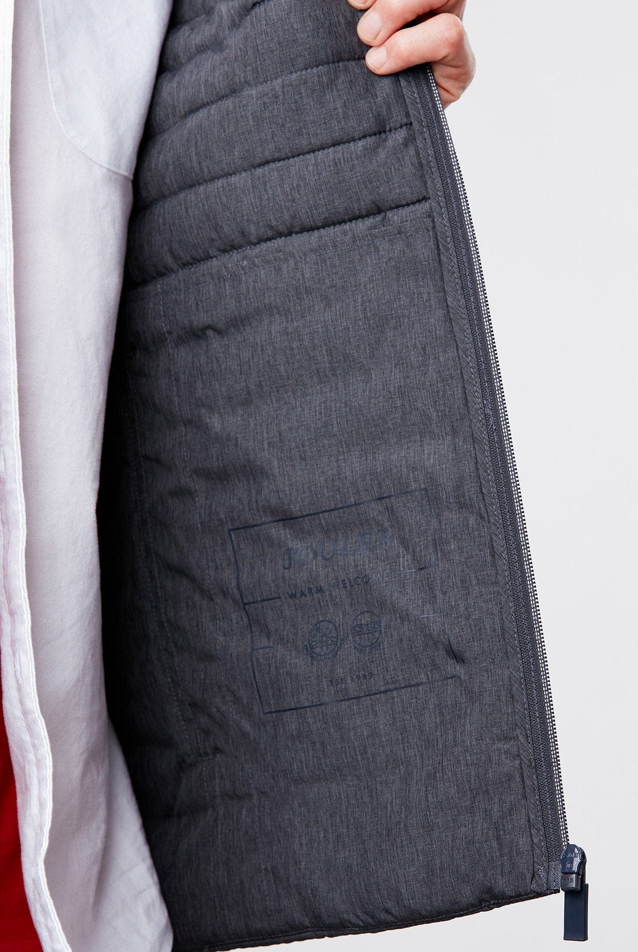 Joules Snug Showerproof Padded Jacket - Grey Marl