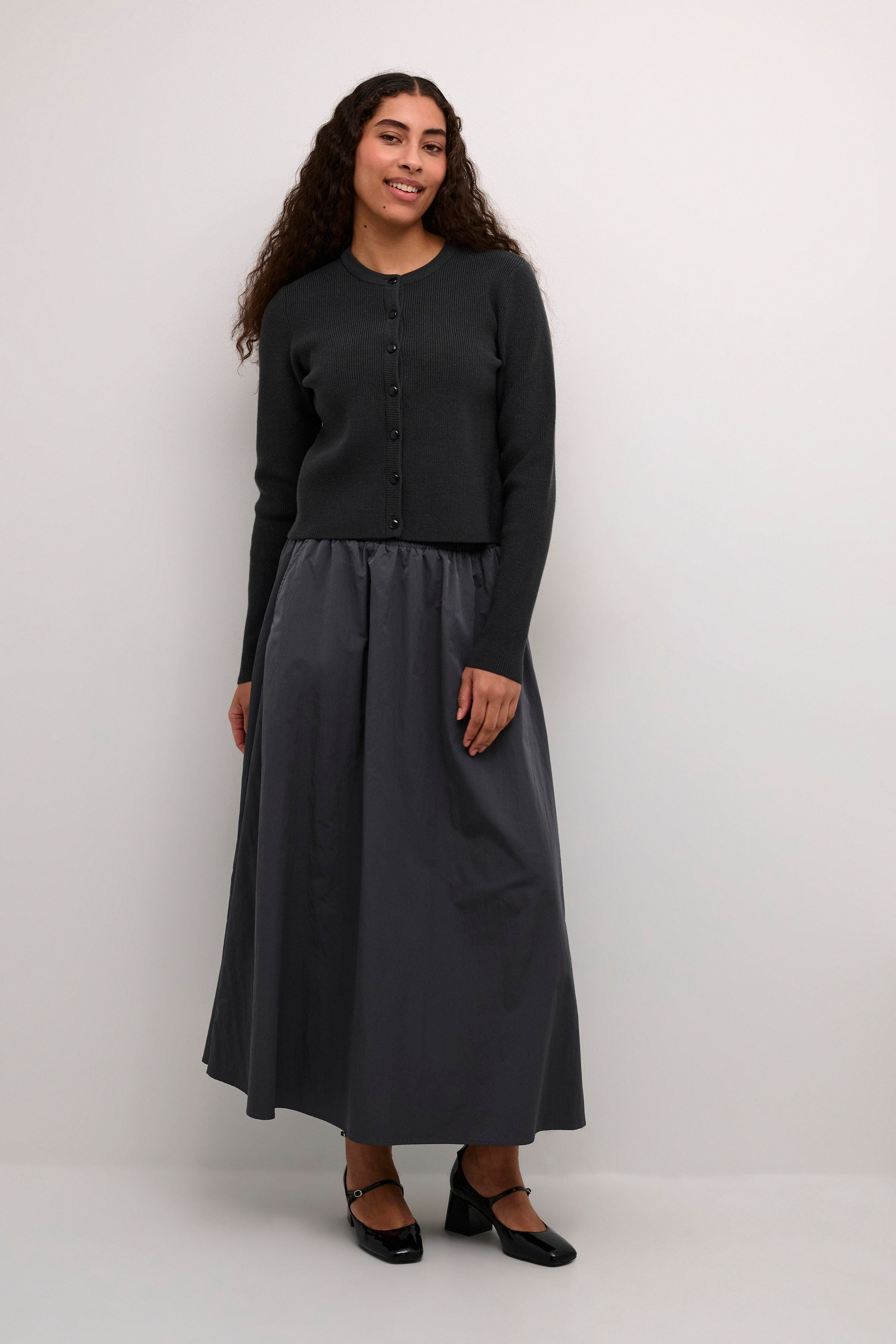 Kaffe Amy Cardigan - Black Oyster