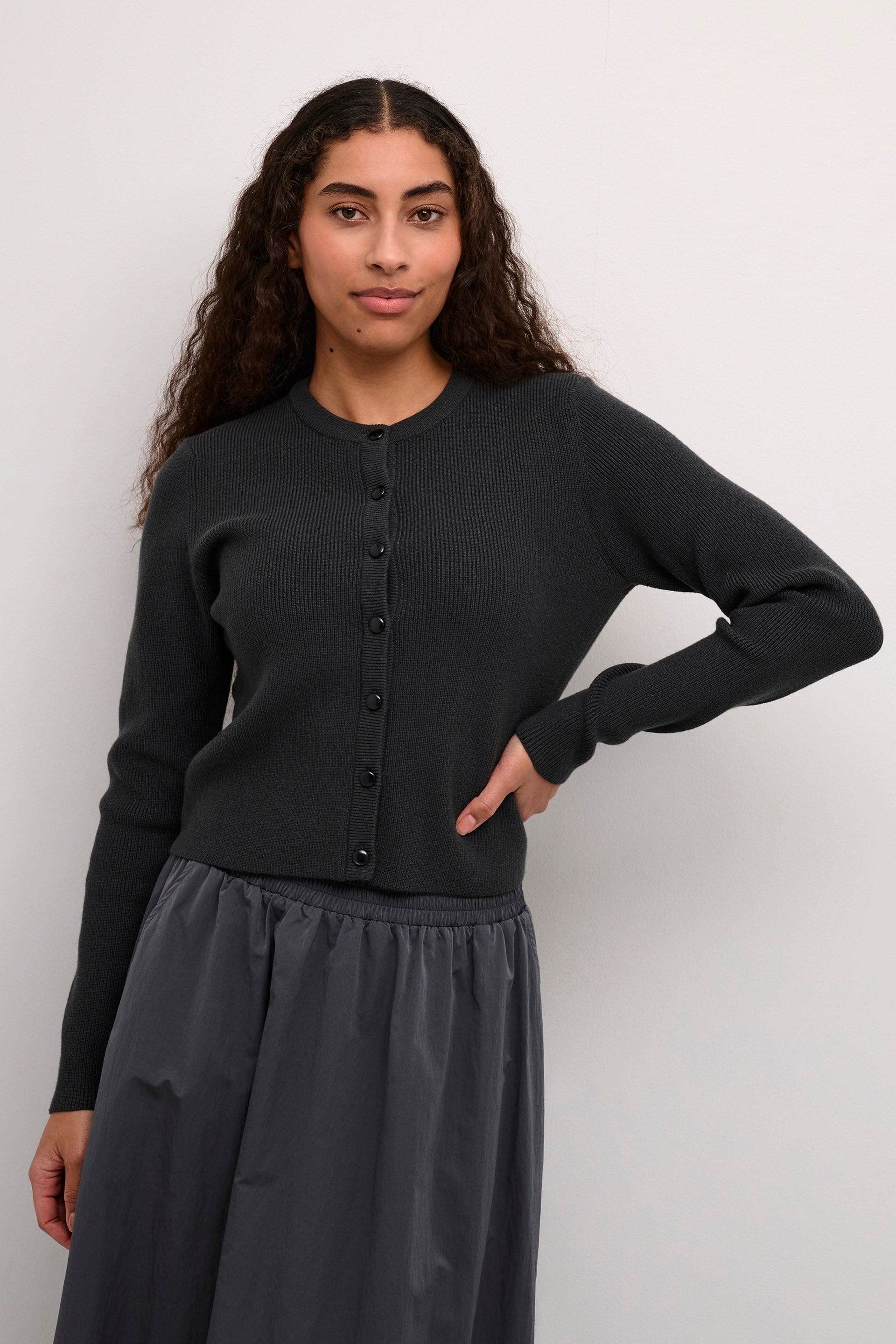 Kaffe Amy Cardigan - Black Oyster