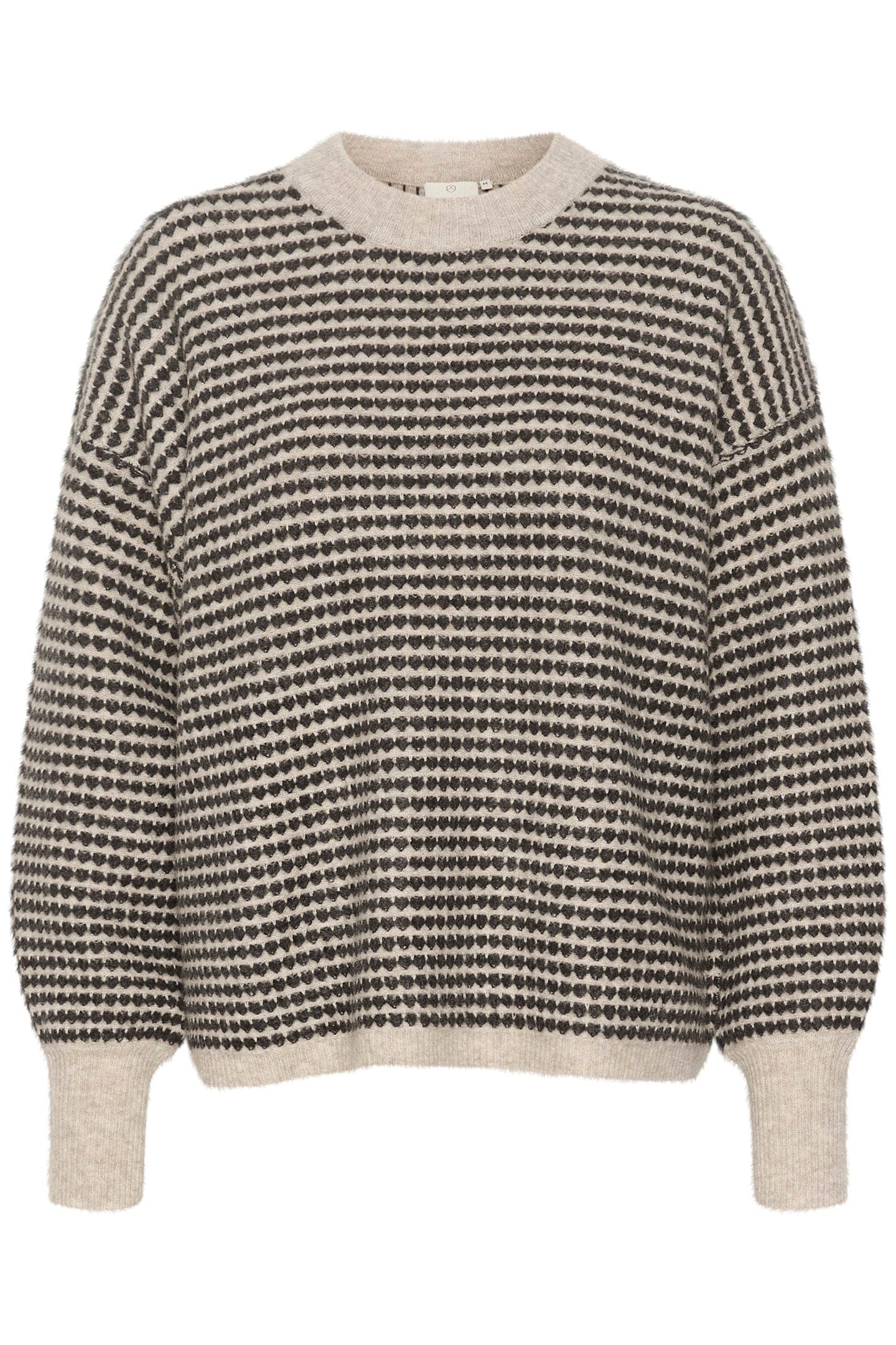 Kaffe Ellery Knit Jumper - Feather Gray/ Black Structure