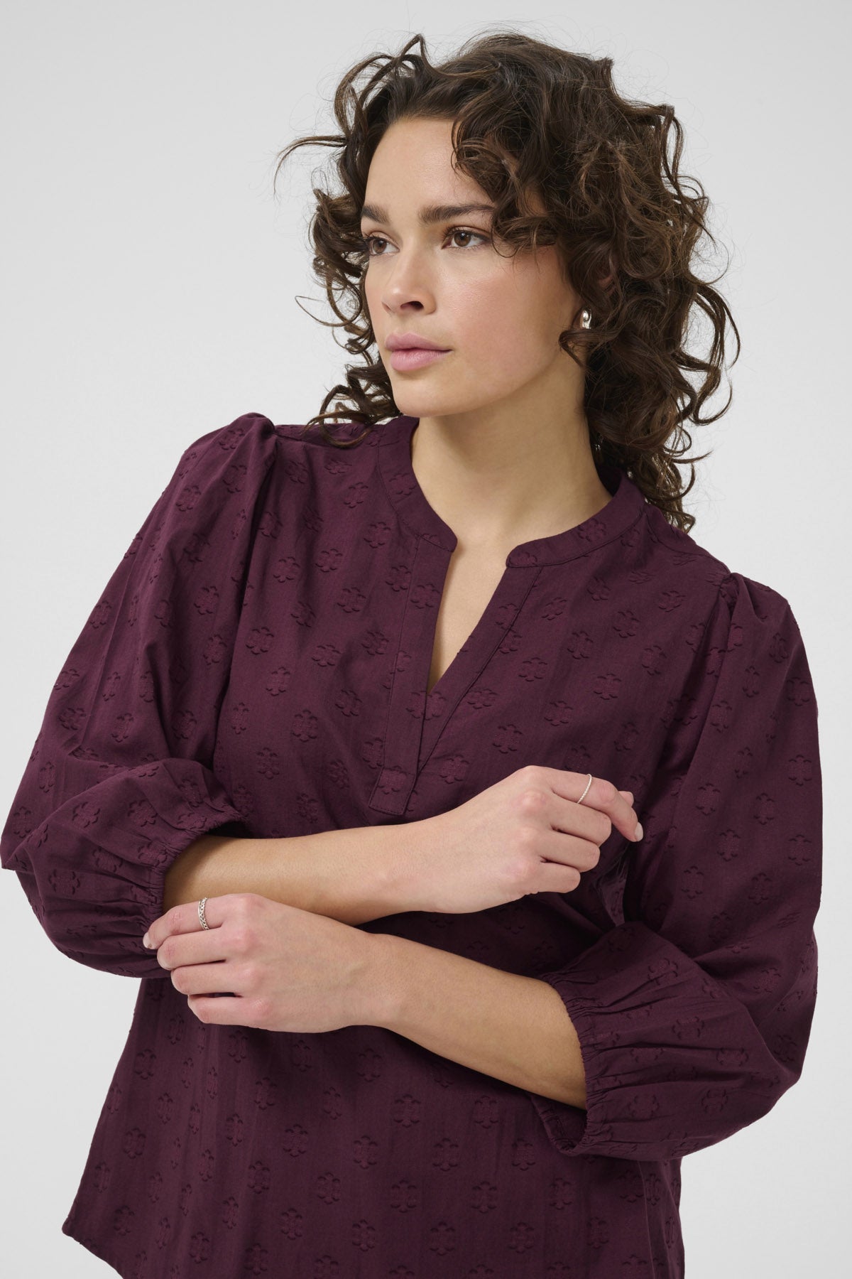 Kaffe Enya Cotton Blouse - Windsor Wine