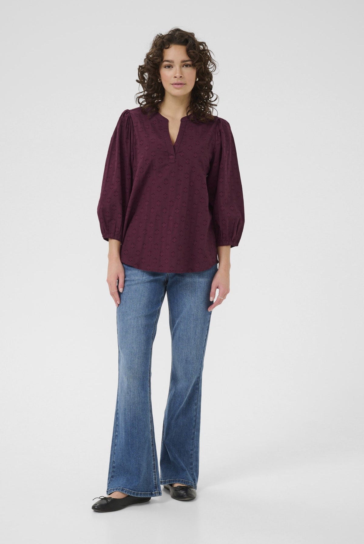 Kaffe Enya Cotton Blouse - Windsor Wine