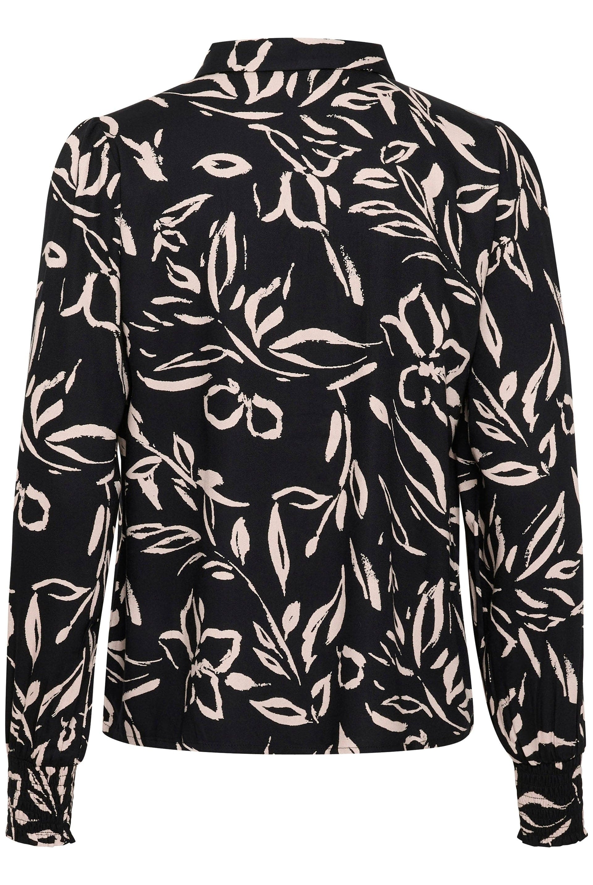 Kaffe Forrest Printed Shirt - Black/Sand Painted Flower