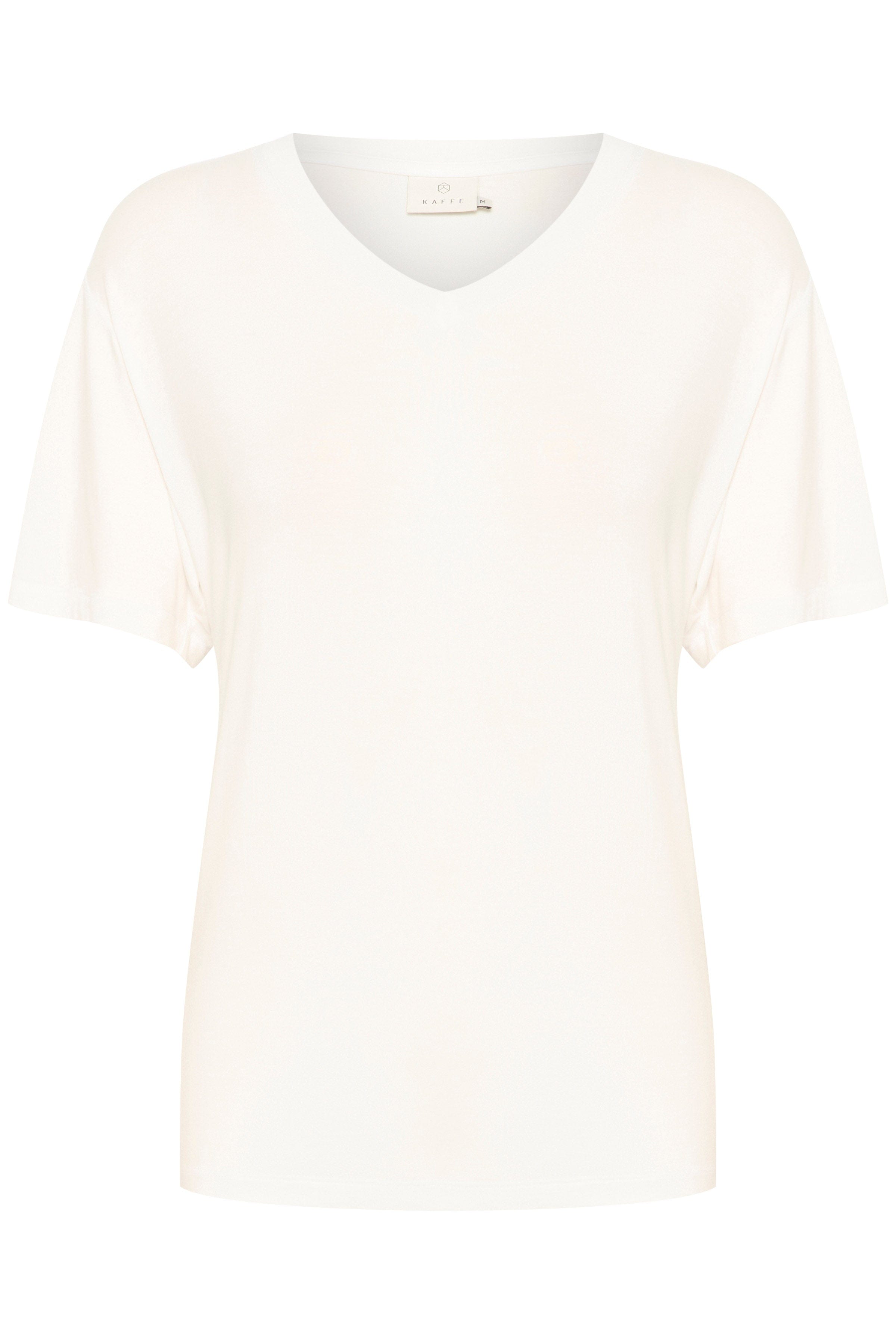 Kaffe Frida V-Neck T-Shirt - Chalk