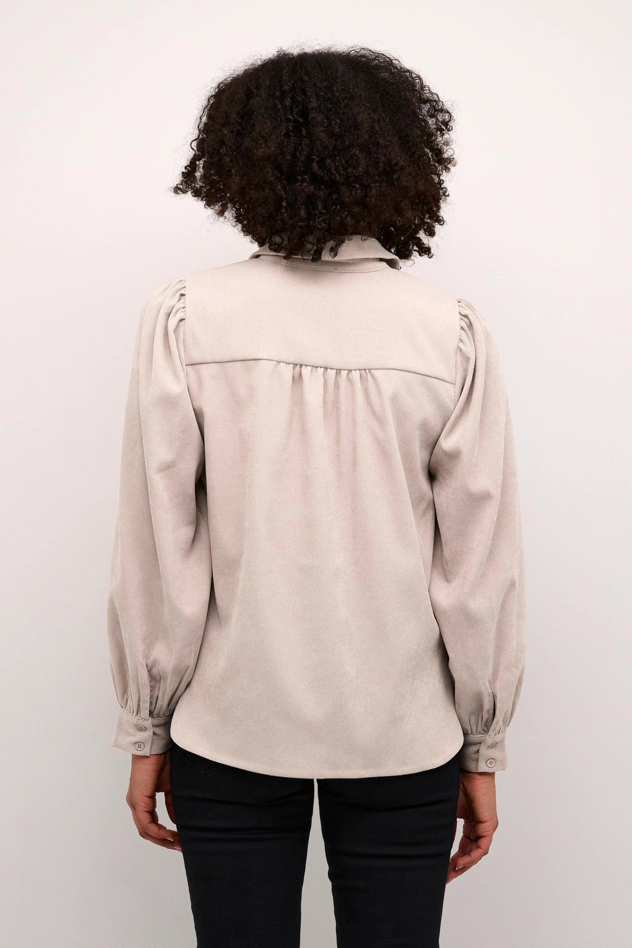 Kaffe Hermine Micro Needlecord Shirt - Feather Grey