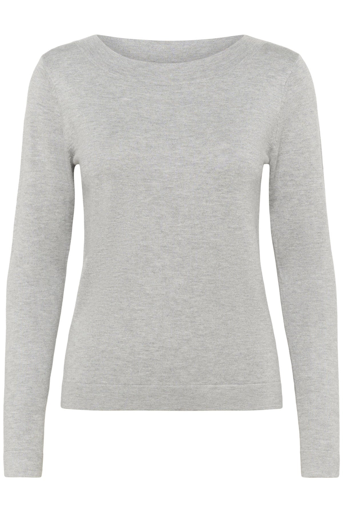 Kaffe Lizza Fine Knit Jumper - Light Grey Melange