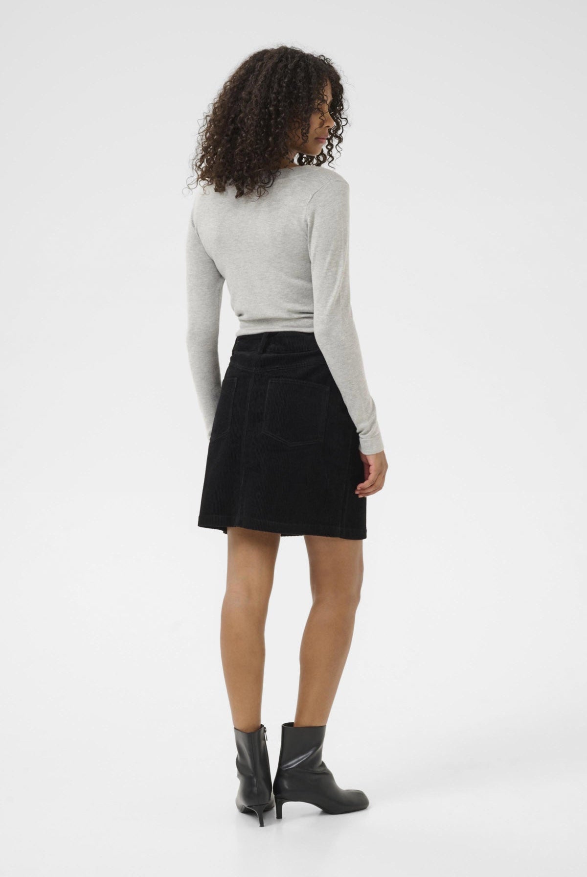 Kaffe Lizza Fine Knit Jumper - Light Grey Melange