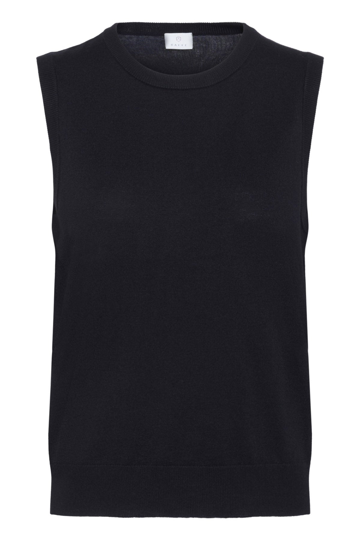 Kaffe Lizza Knit Sleeveless Knit Jumper - Black Deep