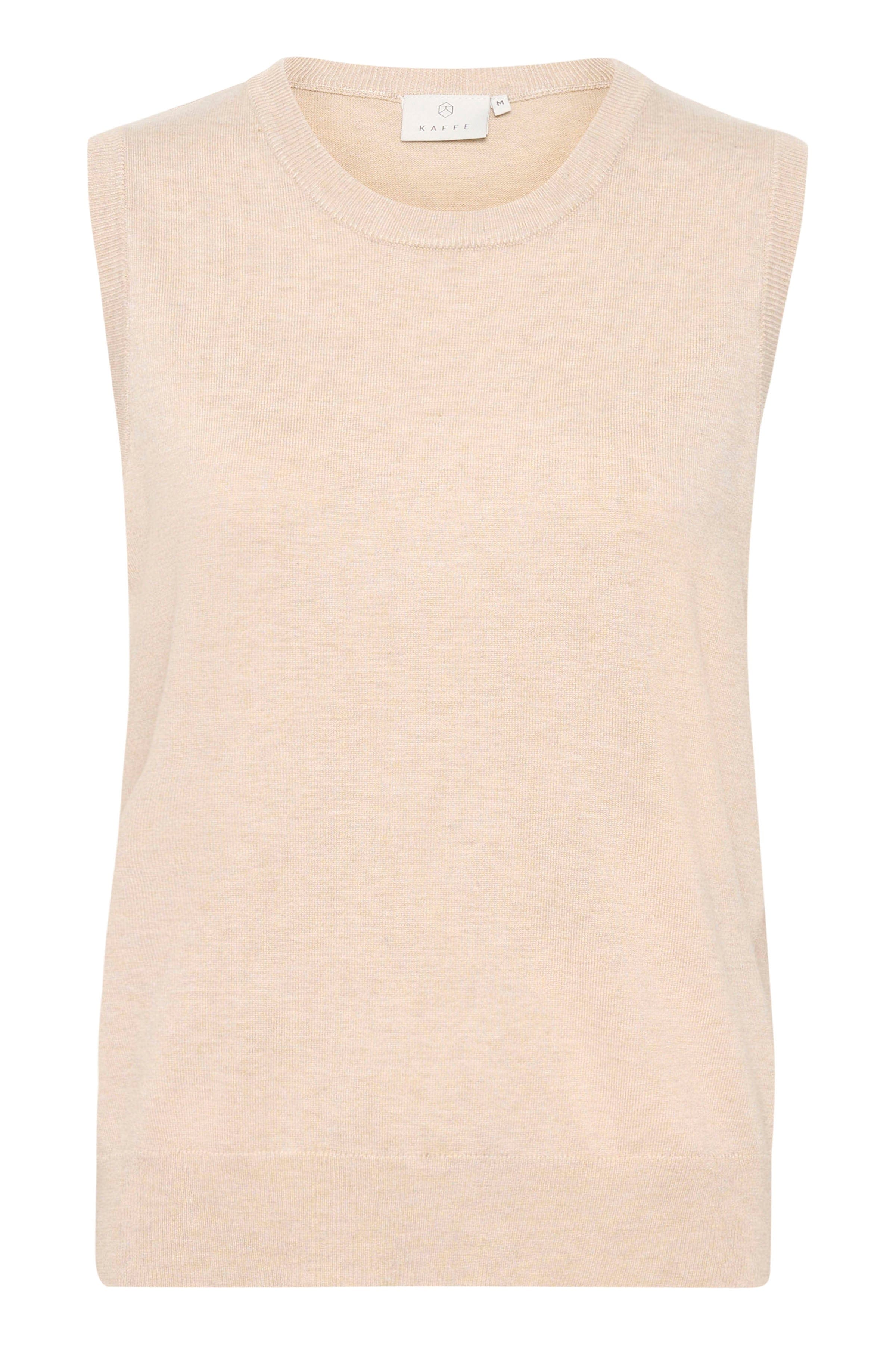 Kaffe Lizza Sleeveless Knit Top - Feather Gray Melange