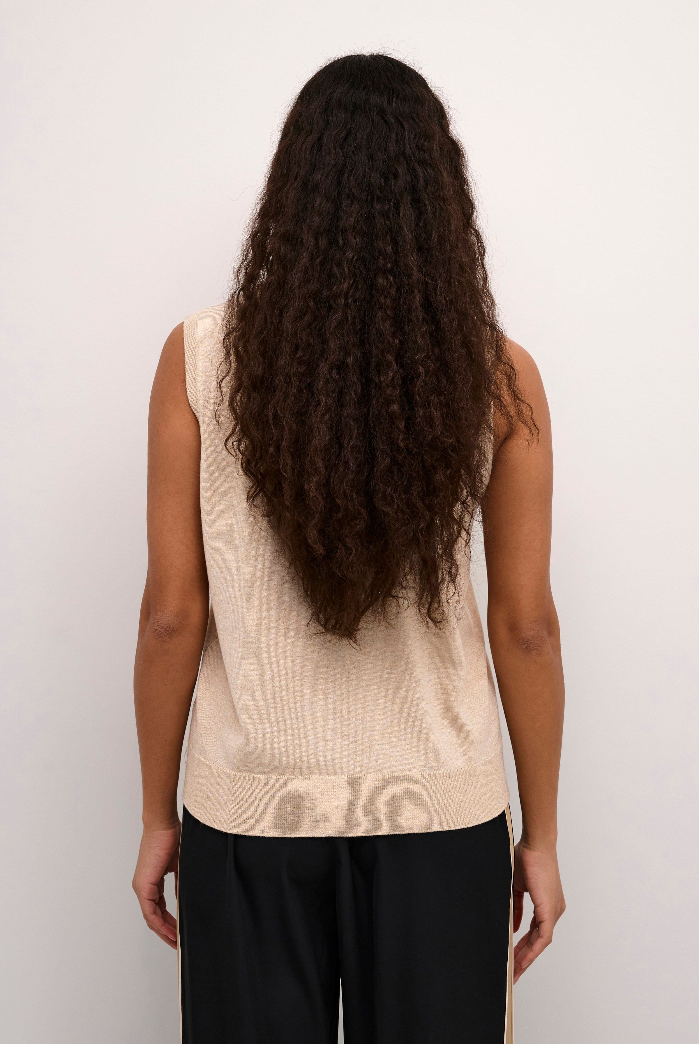 Kaffe Lizza Sleeveless Knit Top - Feather Gray Melange