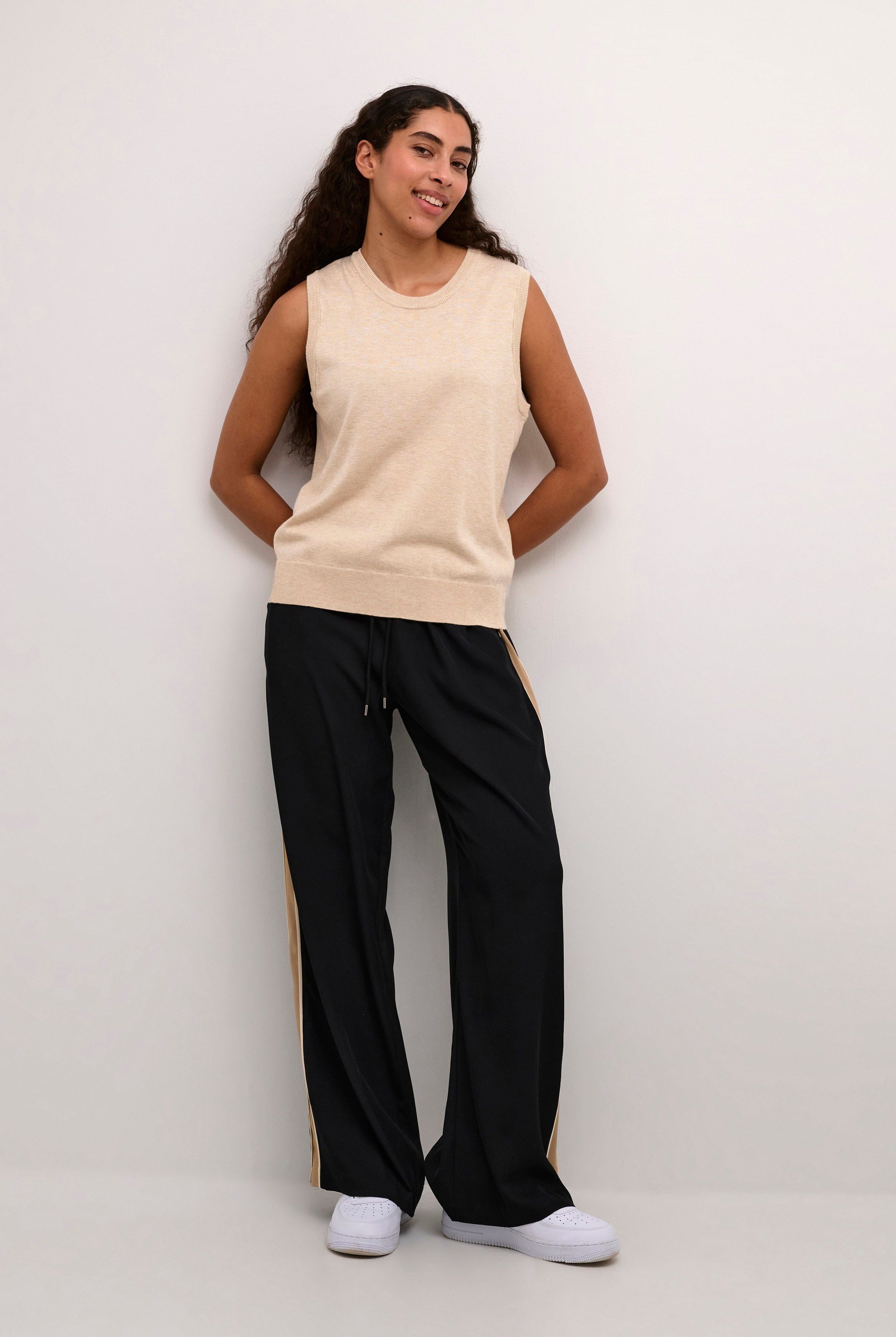 Kaffe Lizza Sleeveless Knit Top - Feather Gray Melange