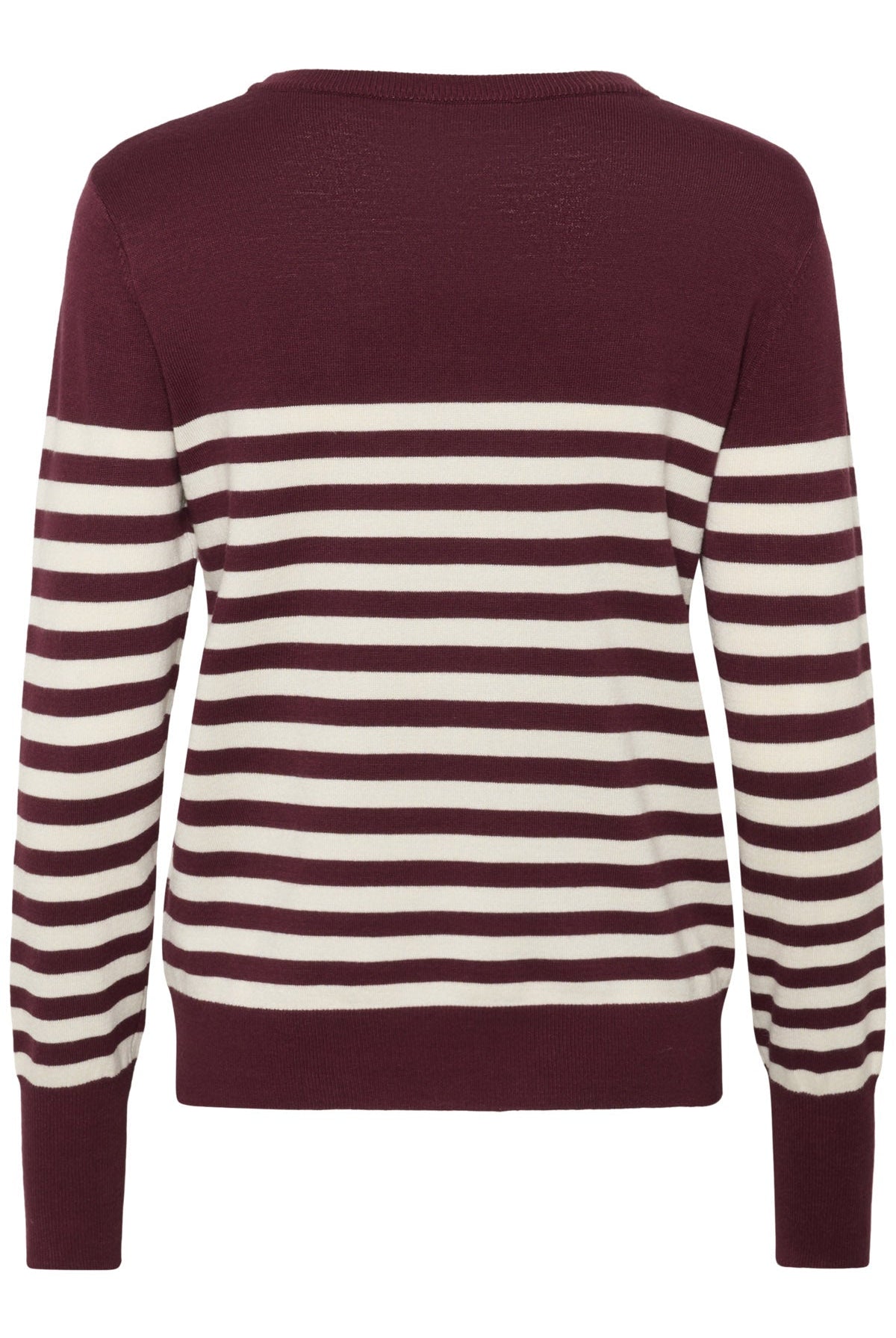 Kaffe Lizza Striped Knit Jumper - Windsor Wine/Turtledove