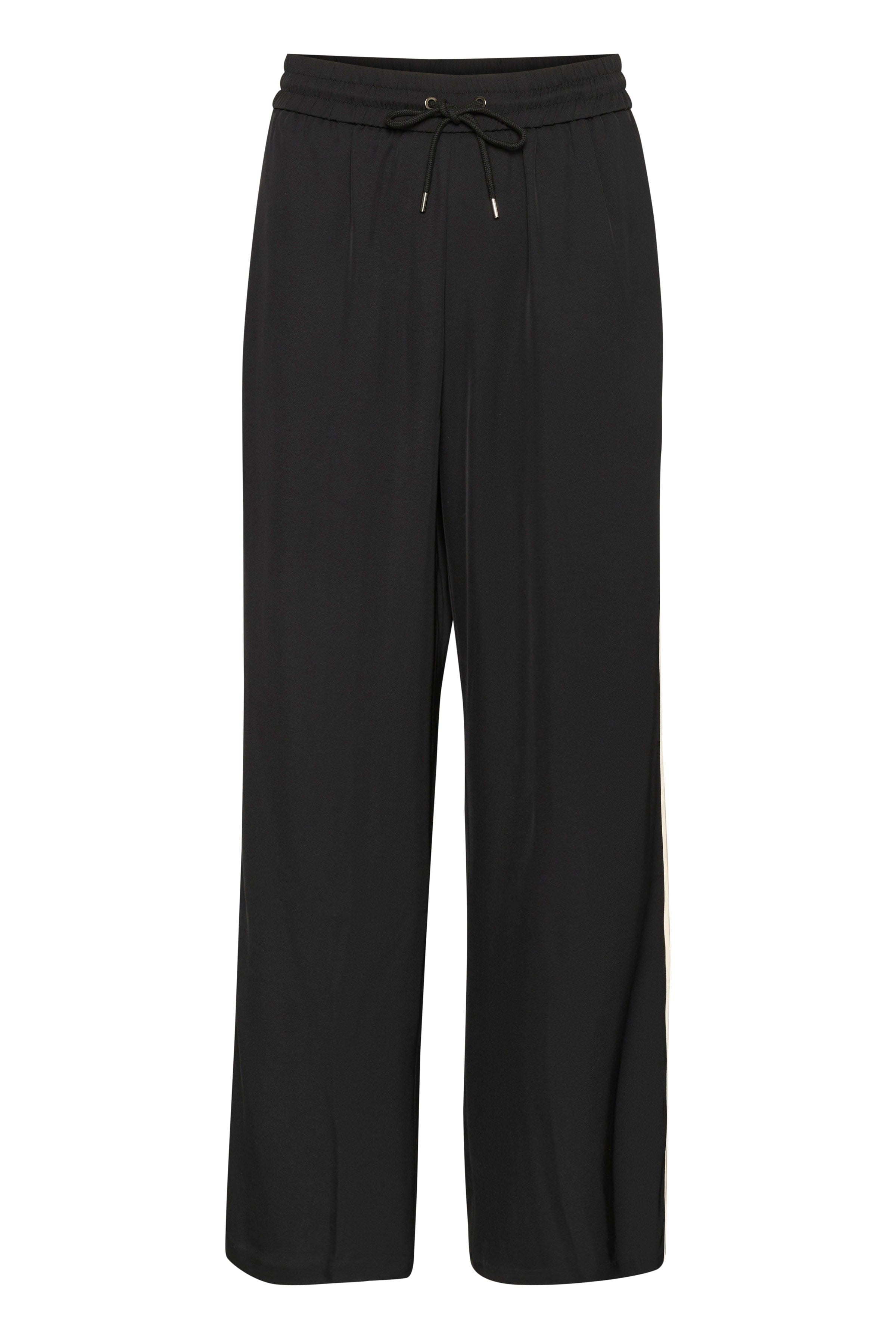 Kaffe Mille Side Stripe Trousers - Black Deep