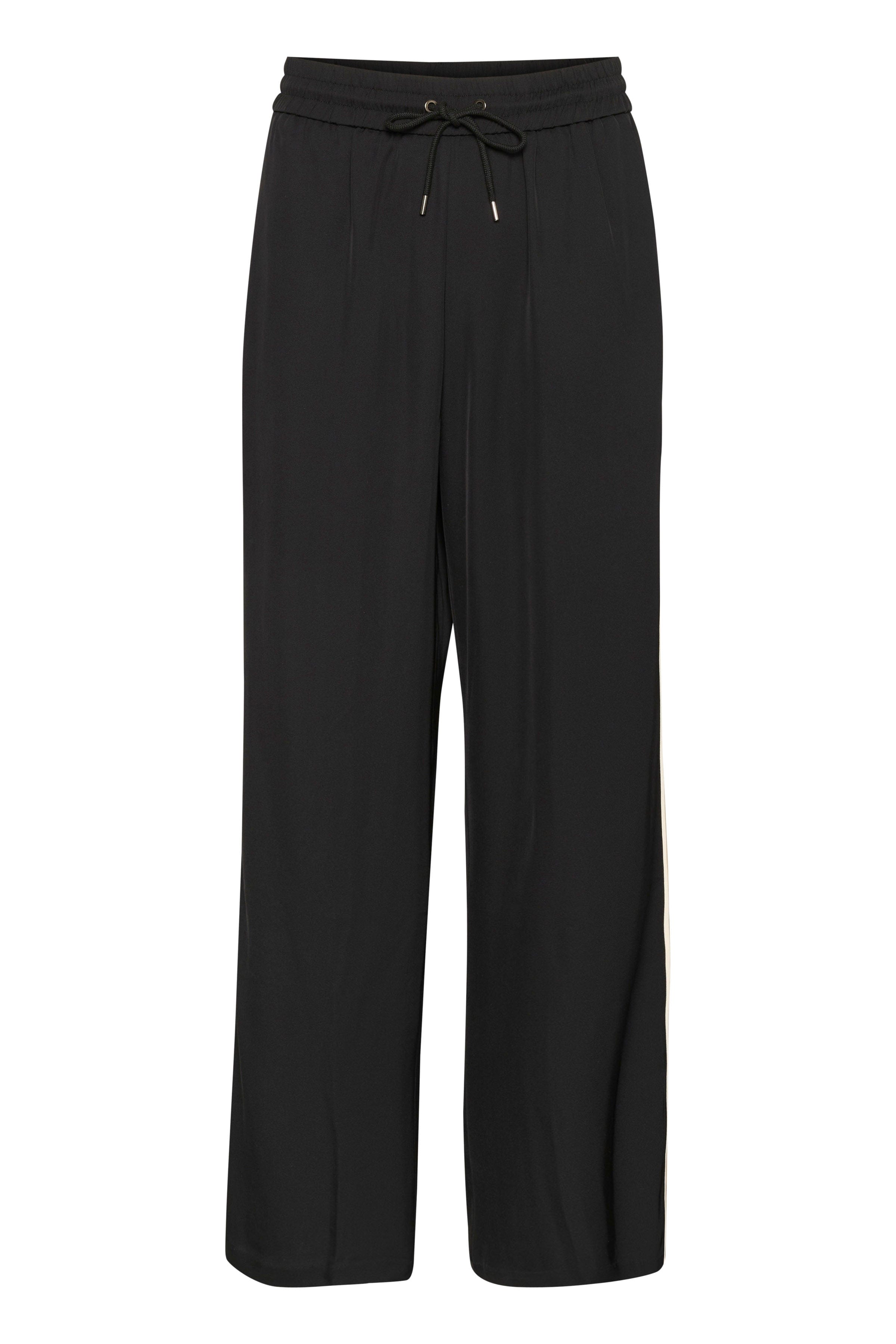 Kaffe Mille Side Stripe Trousers - Black Deep