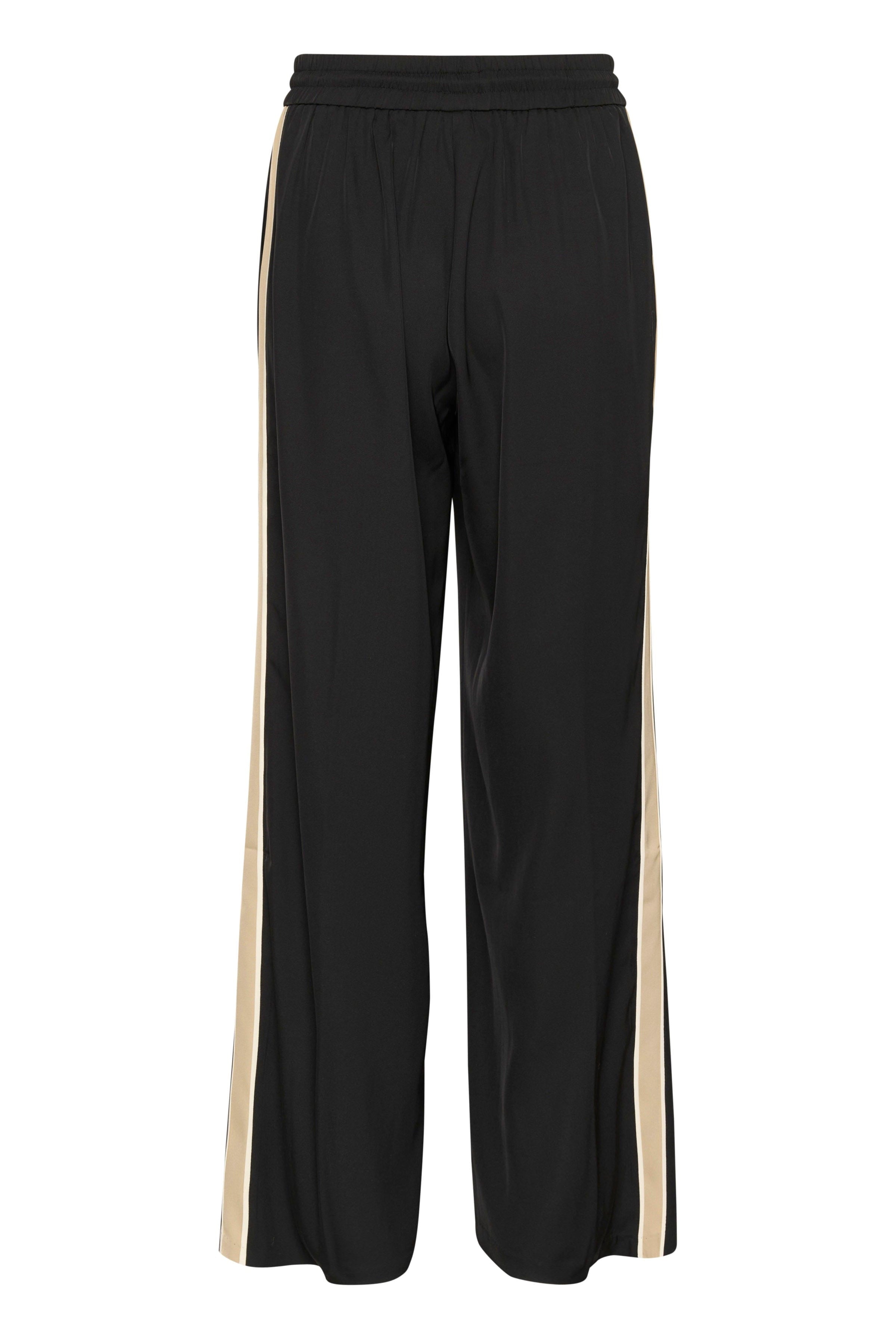 Kaffe Mille Side Stripe Trousers - Black Deep