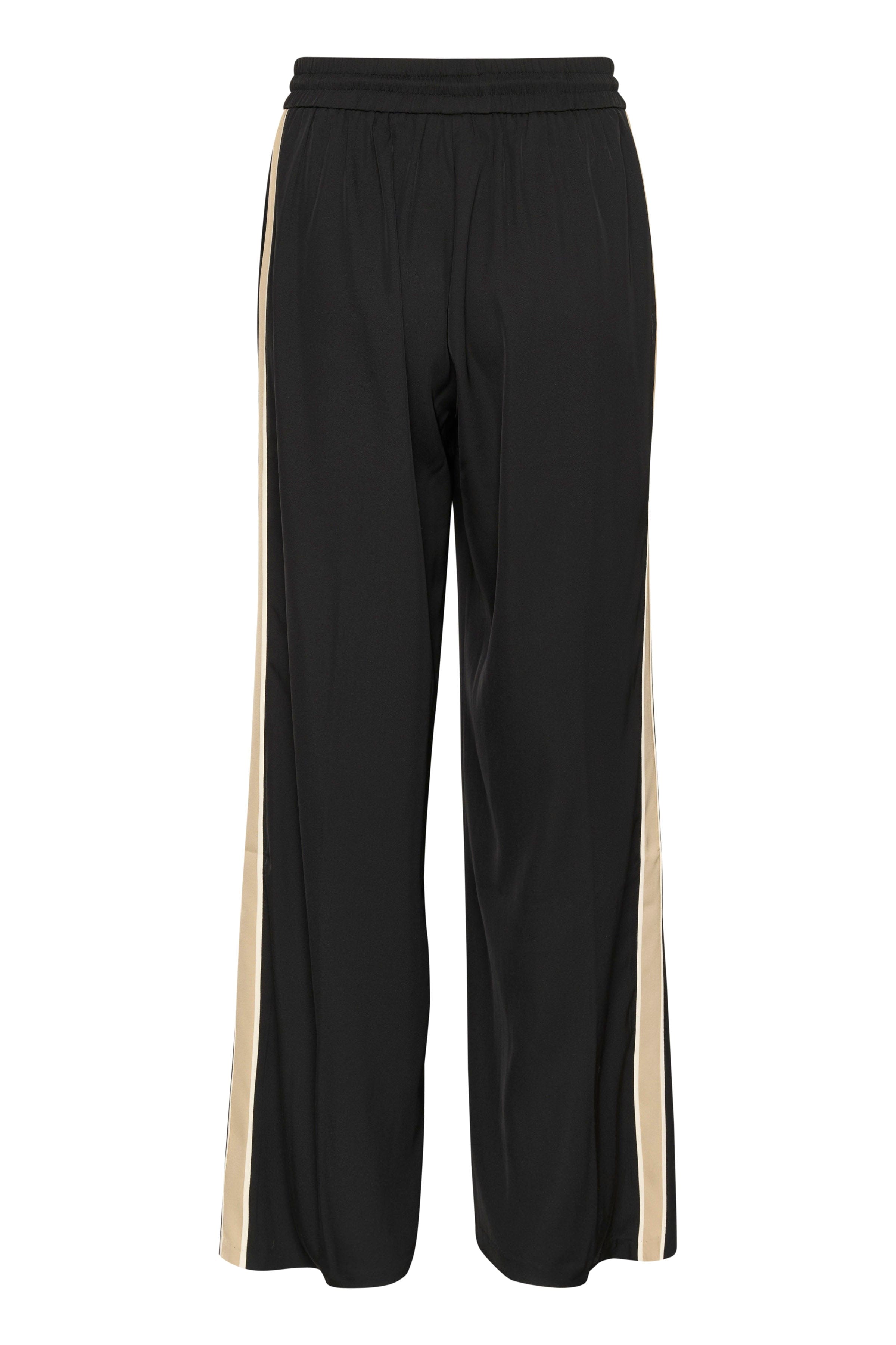 Kaffe Mille Side Stripe Trousers - Black Deep