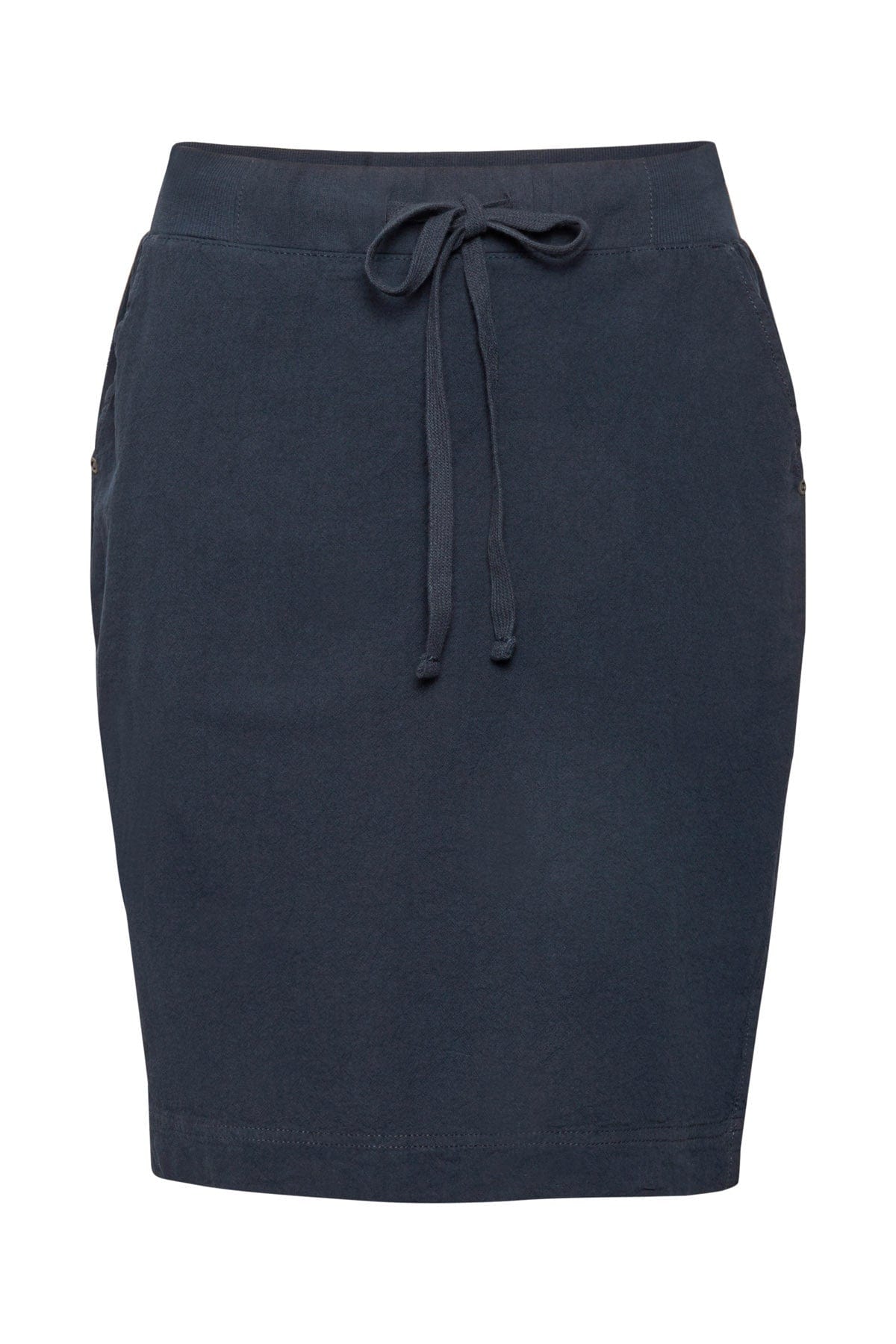 Kaffe Naya Cotton Elasticated Waist Skirt - Midnight Marine