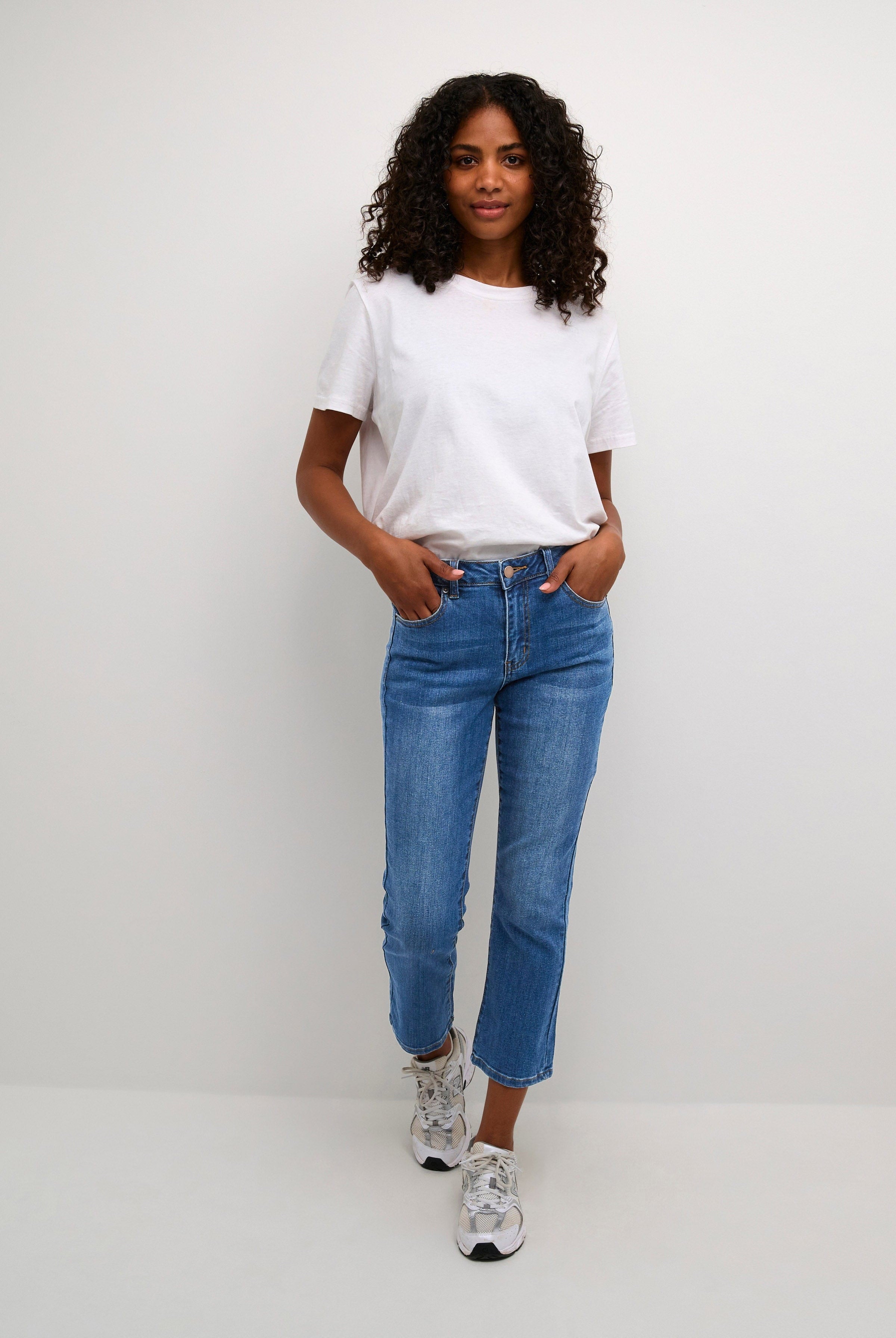 Kaffe Sinem Cropped Jeans - Medium Blue Denim