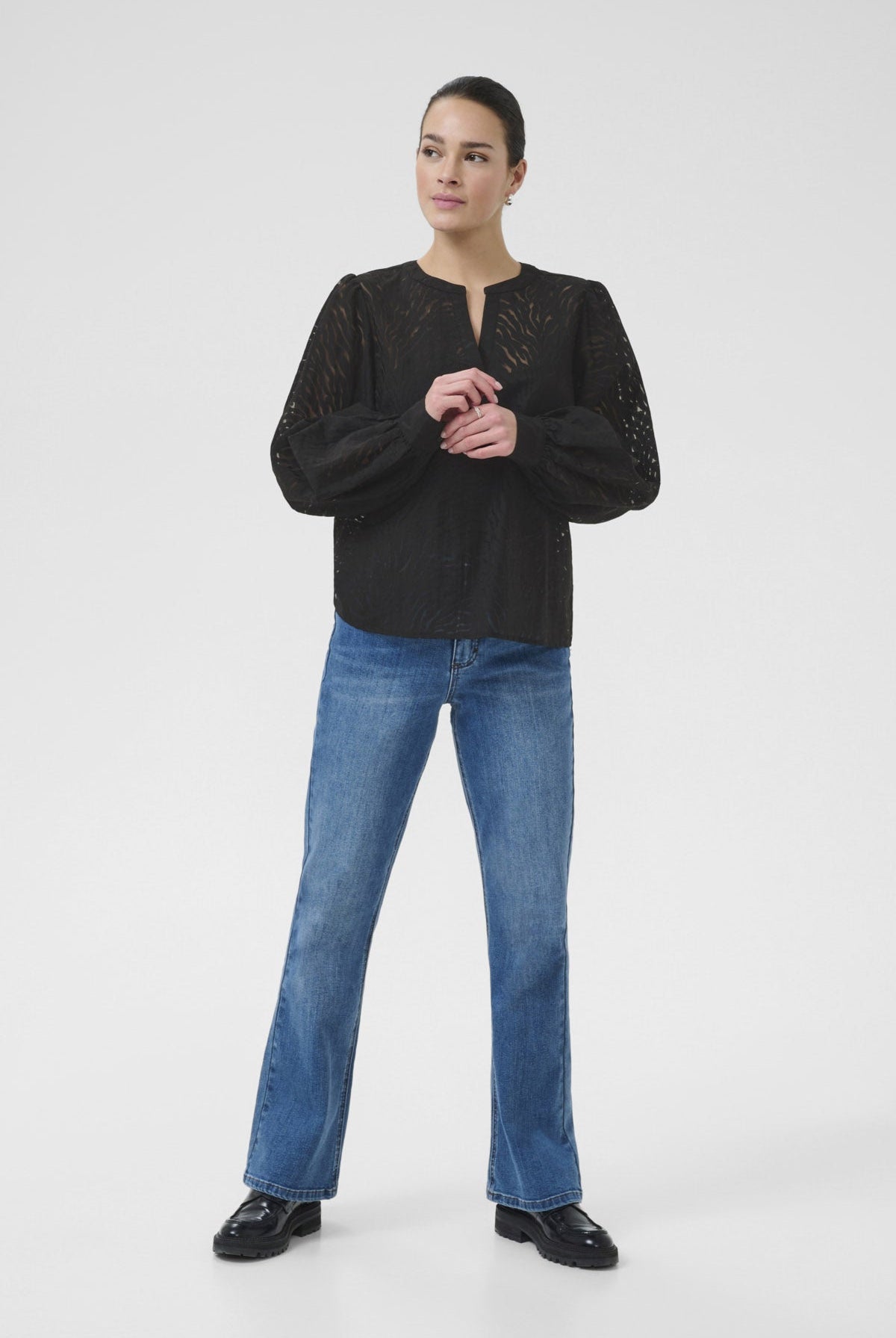 Kaffe Vivian Printed Blouse - Black