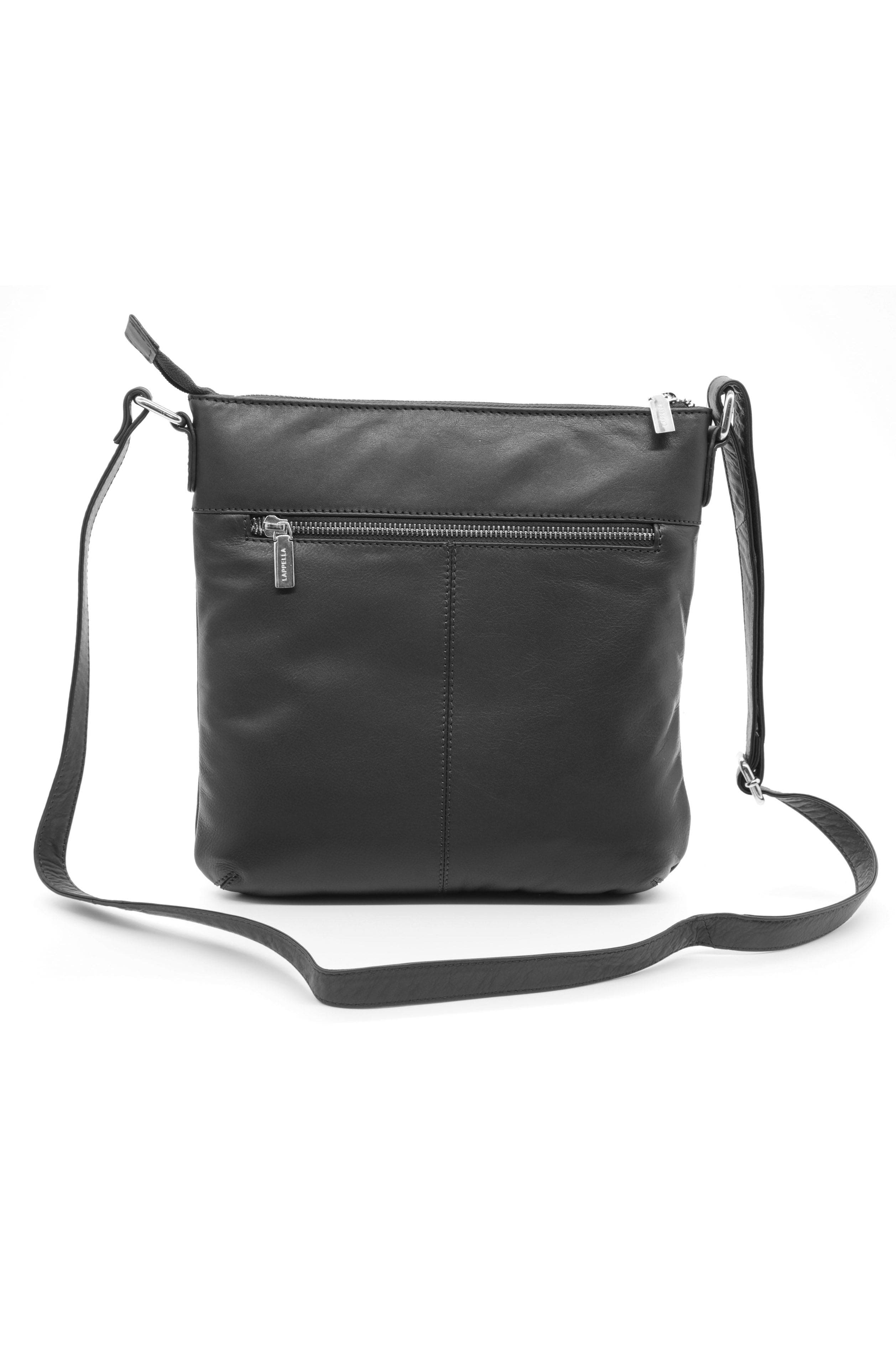 Lappella Daisy Medium Leather Crossbody Bag - Black 130_BLACK_OS