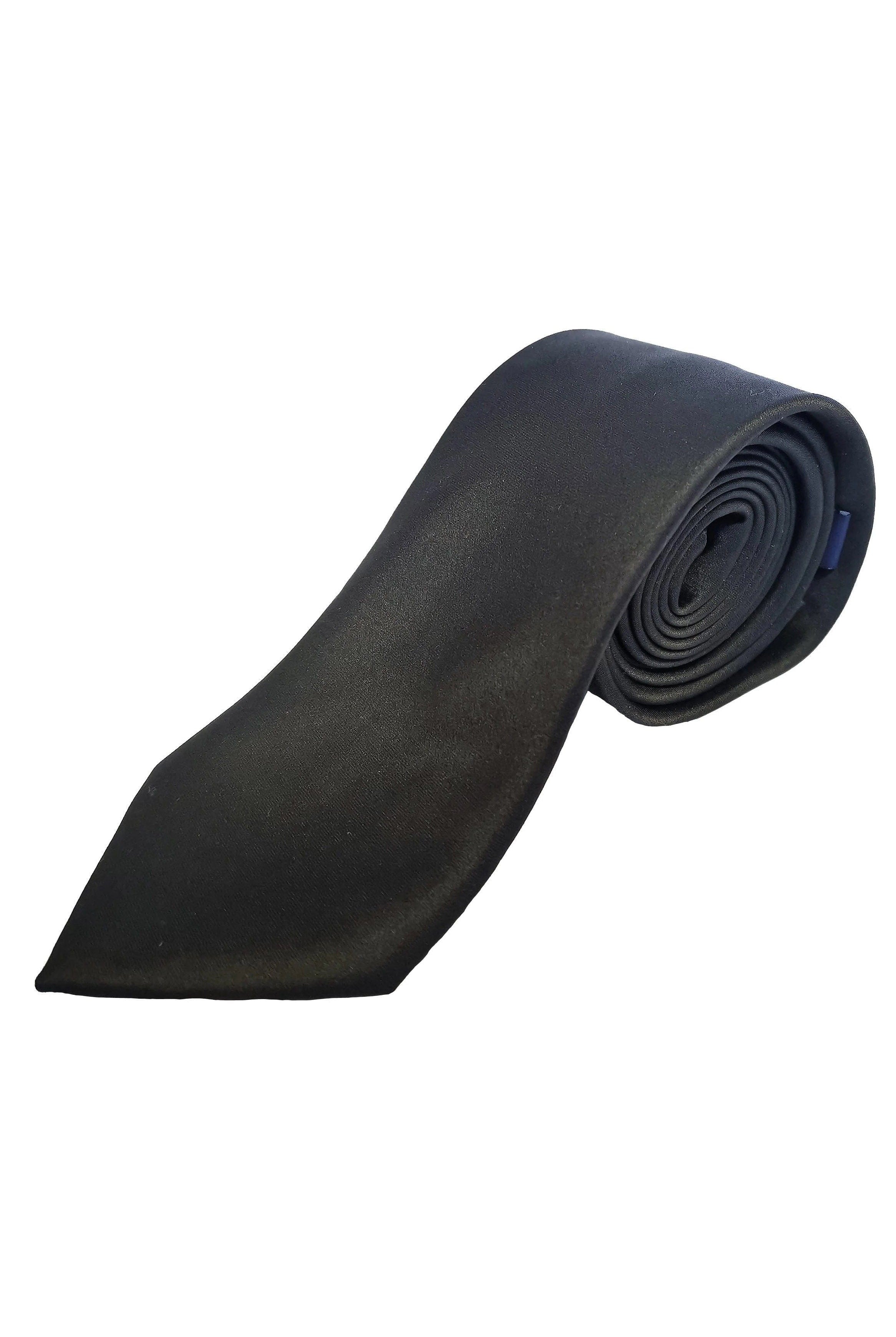 Lloyd Attree & Smith Essentials Satin Tie - Black T9000_1_OS