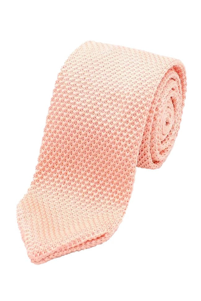 Lloyd Attree & Smith Knitted Slim Tie - Pink K041_4_OS