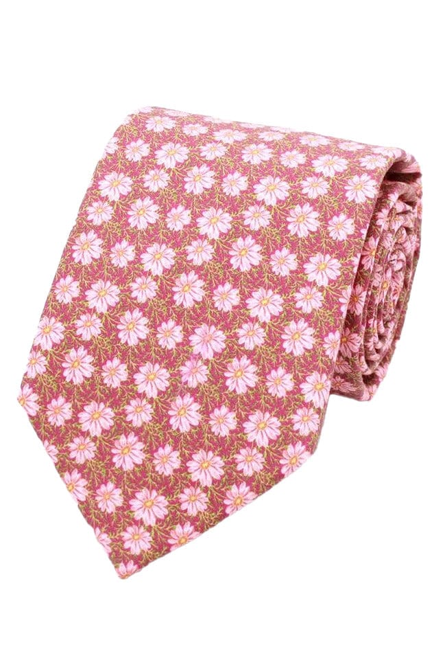 Lloyd Attree & Smith Liberty Peter Robert Cotton Tie - Pink LIBT91_2_OS